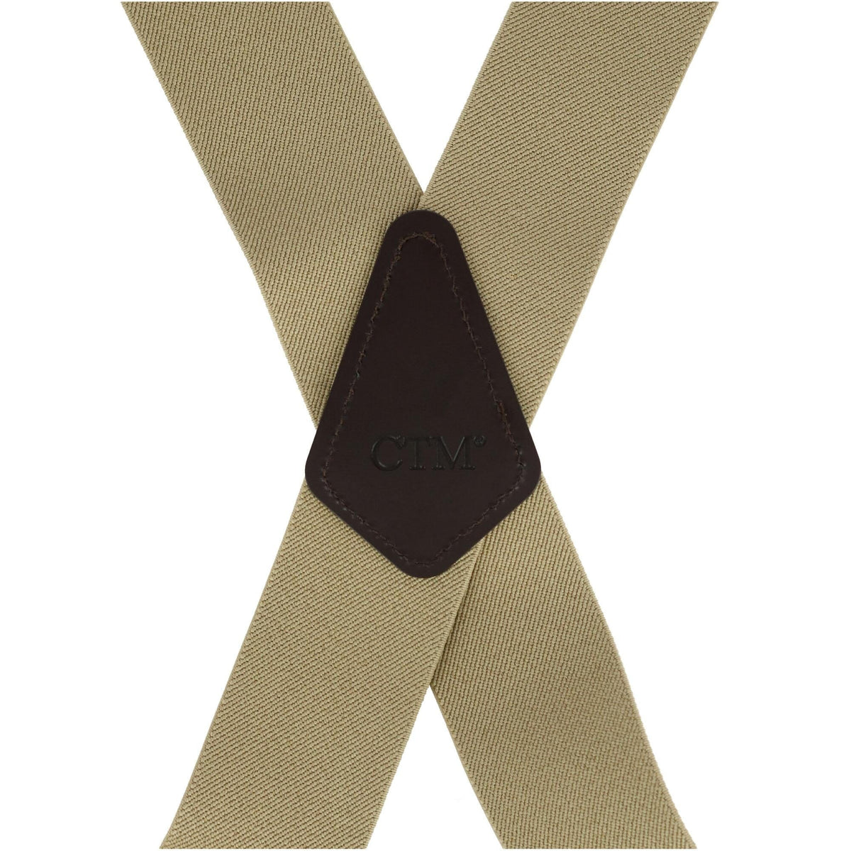 CTM® Men's Elastic Side Clip Metal Swivel Hook Trucker Suspenders - Khaki