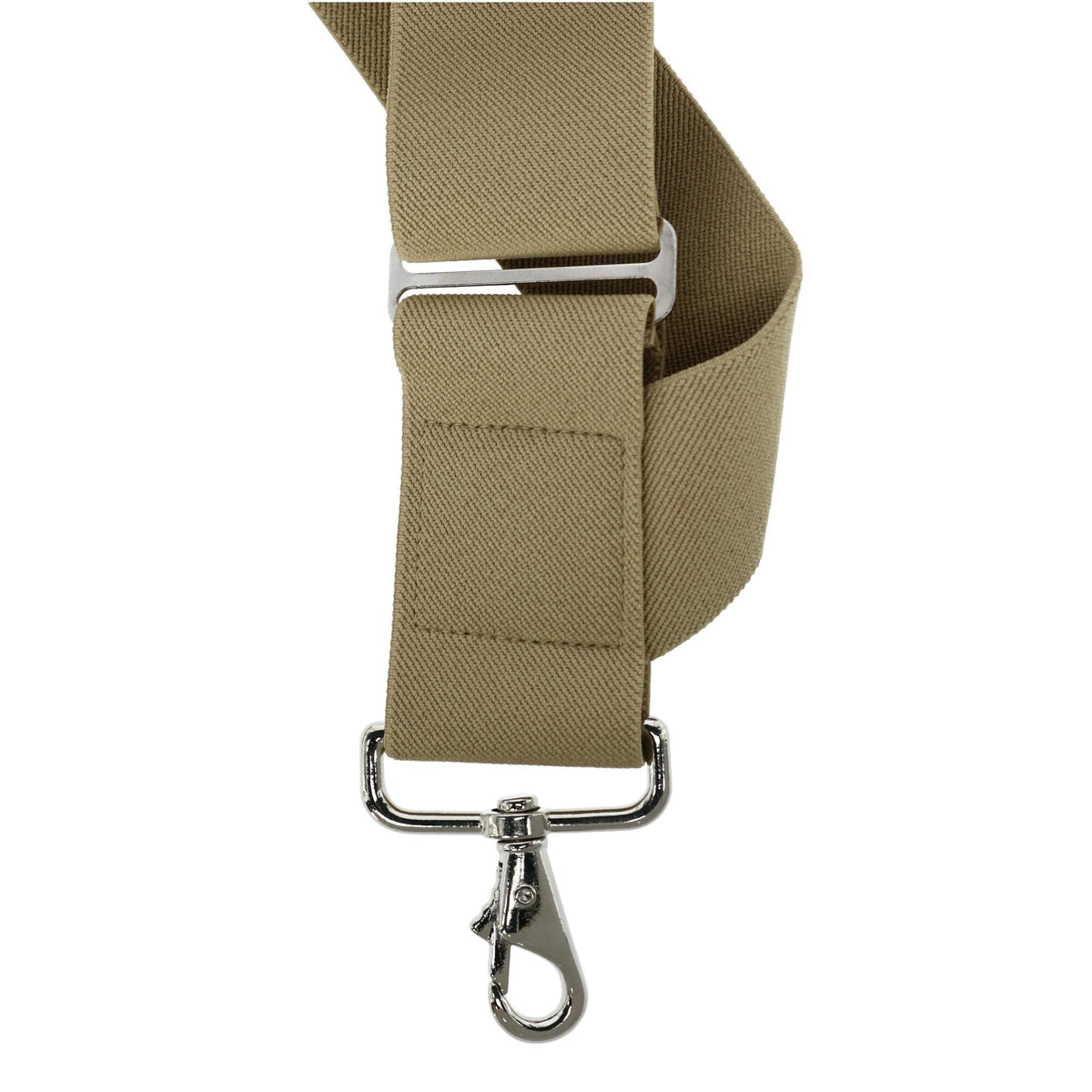 CTM® Men's Elastic Side Clip Metal Swivel Hook Trucker Suspenders - Khaki