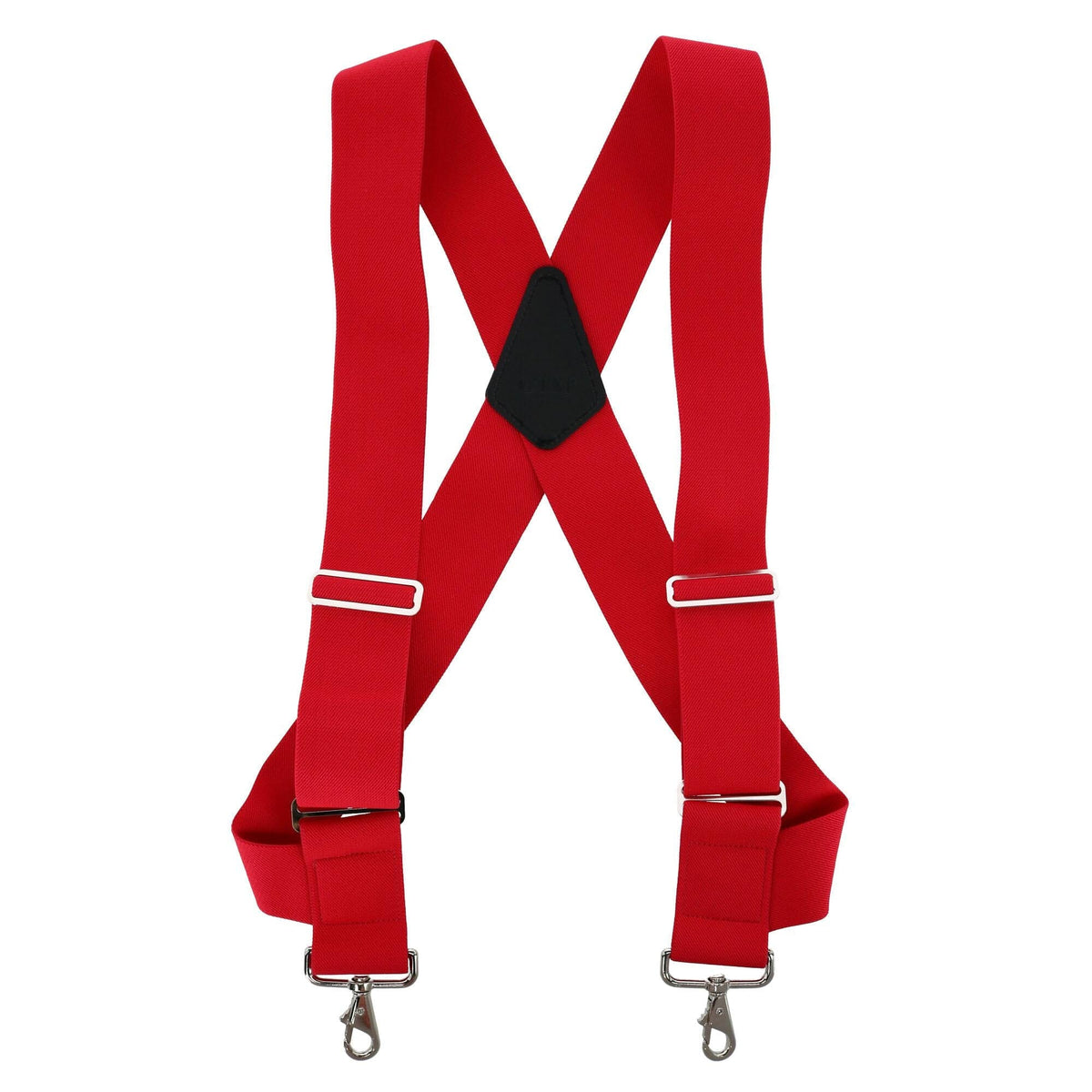 CTM® Men's Elastic Side Clip Metal Swivel Hook Trucker Suspenders - Red