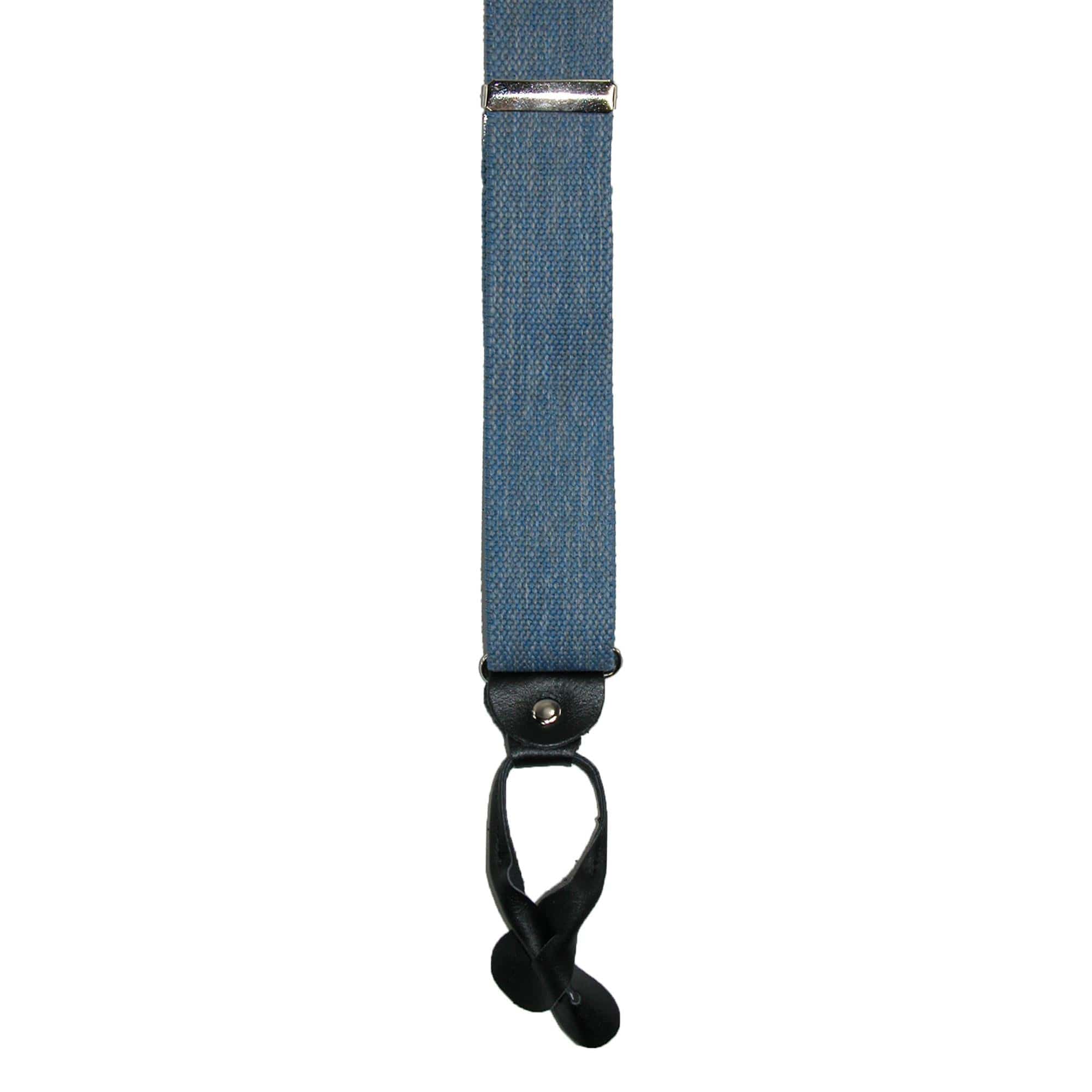 CTM® Men's Elastic Denim 2 Inch Button-End Suspenders - Denim