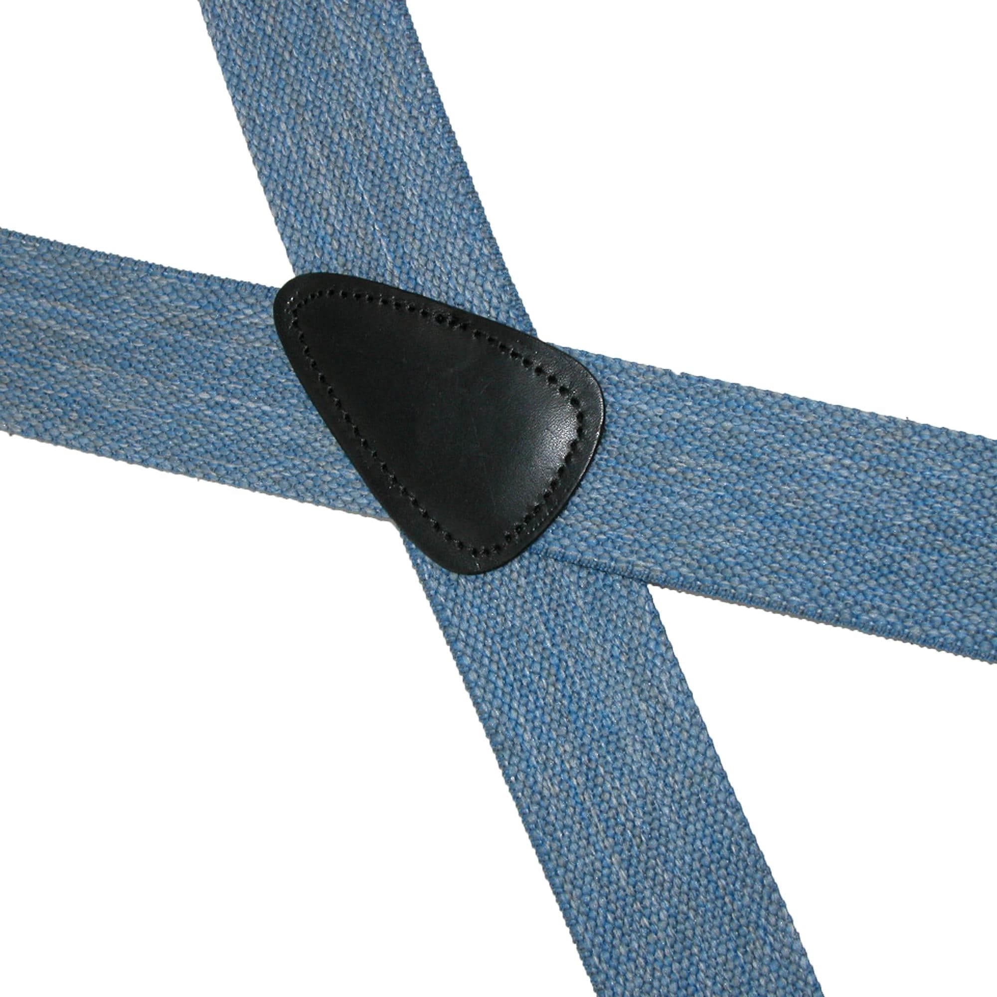 CTM® Men's Elastic Denim 2 Inch Button-End Suspenders - Denim