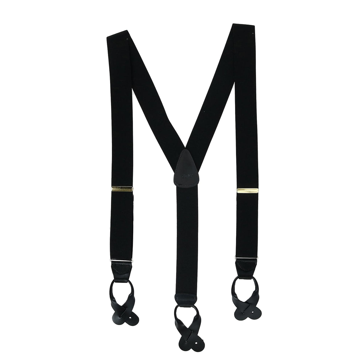 CTM® Men's Elastic Button End Suspenders - Black