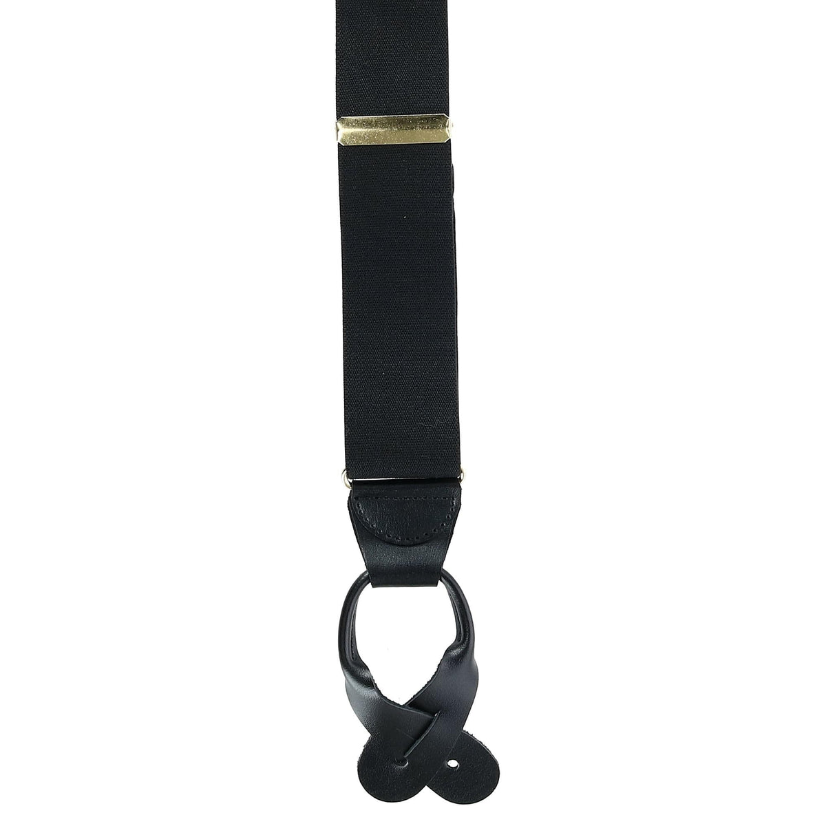 CTM® Men's Elastic Button End Suspenders - Black