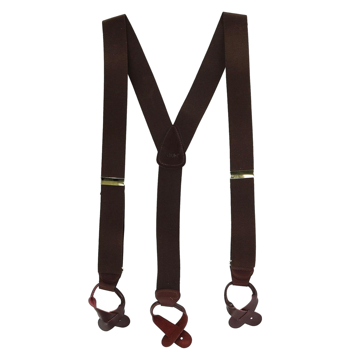 CTM® Men's Elastic Button End Suspenders - Brown
