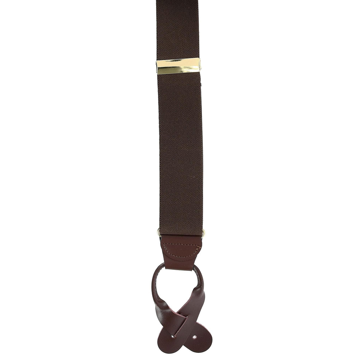 CTM® Men's Elastic Button End Suspenders - Brown