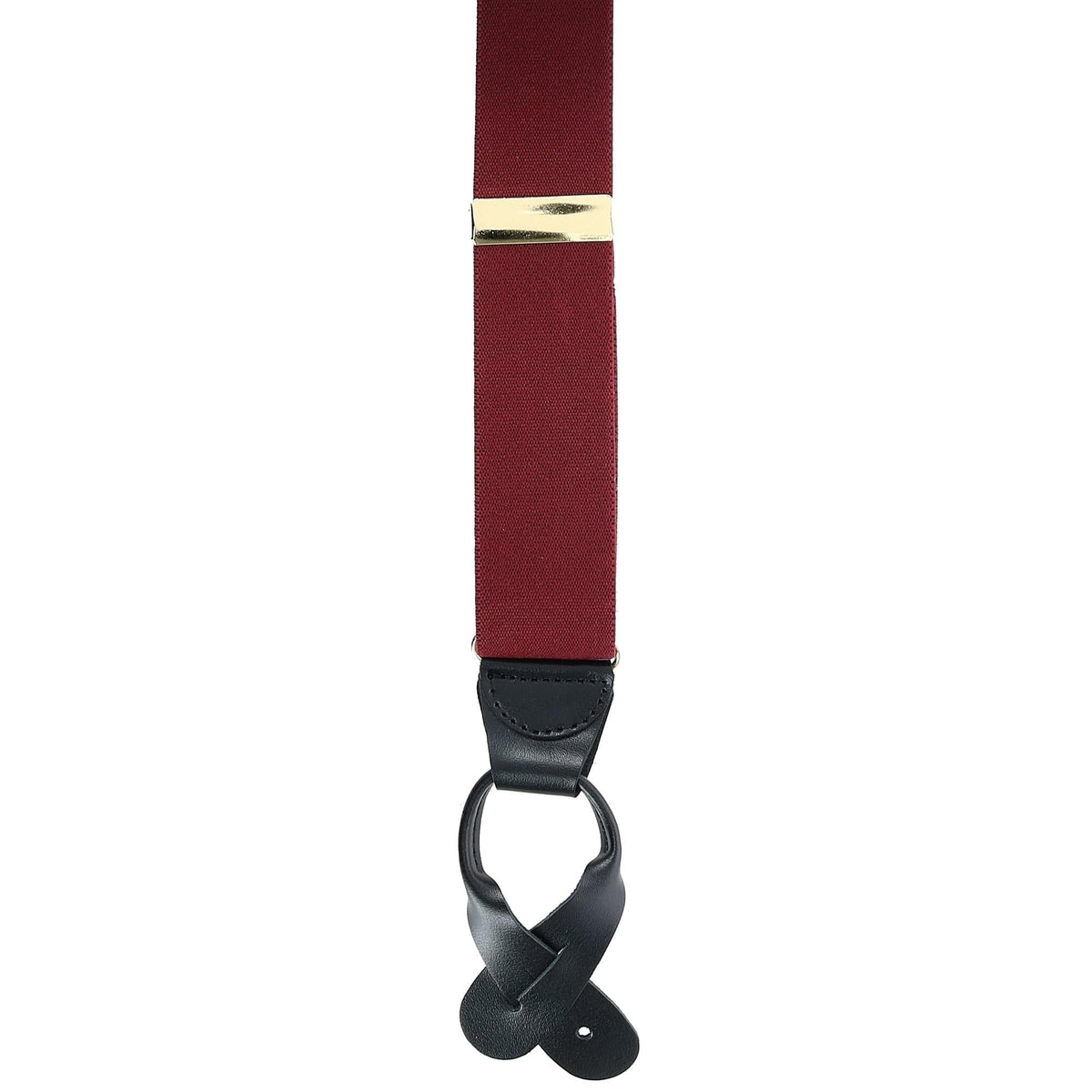 CTM® Men's Elastic Button End Suspenders - Burgundy
