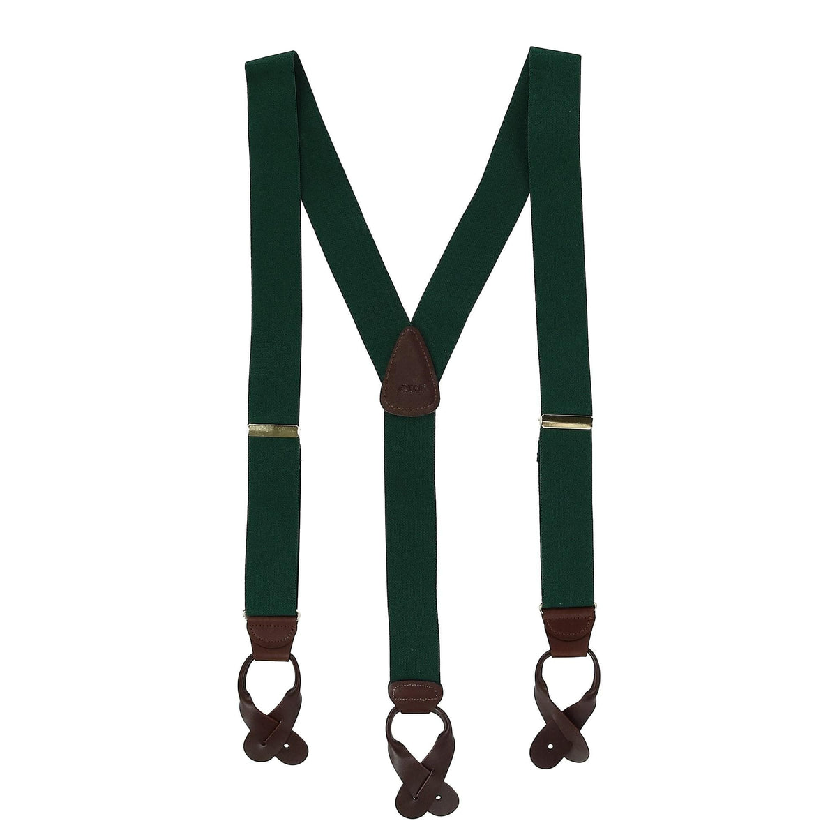 CTM® Men's Elastic Button End Suspenders - Hunter Green