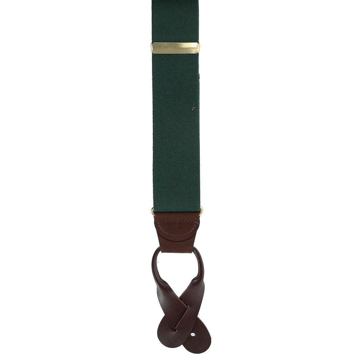 CTM® Men's Elastic Button End Suspenders - Hunter Green