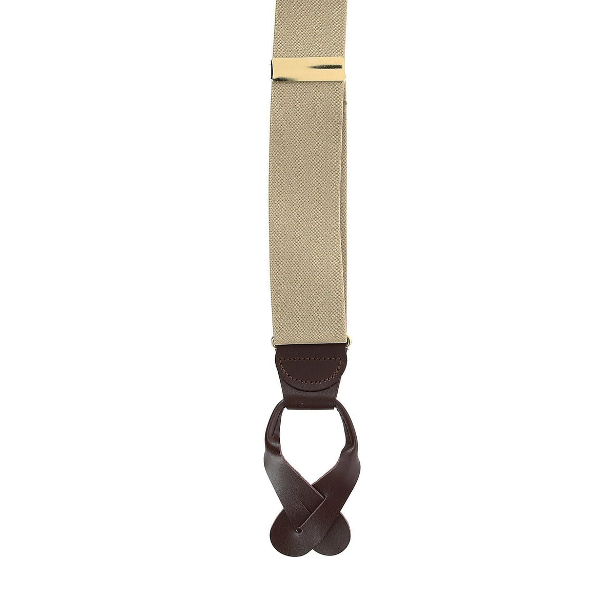 CTM® Men's Elastic Button End Suspenders - Khaki