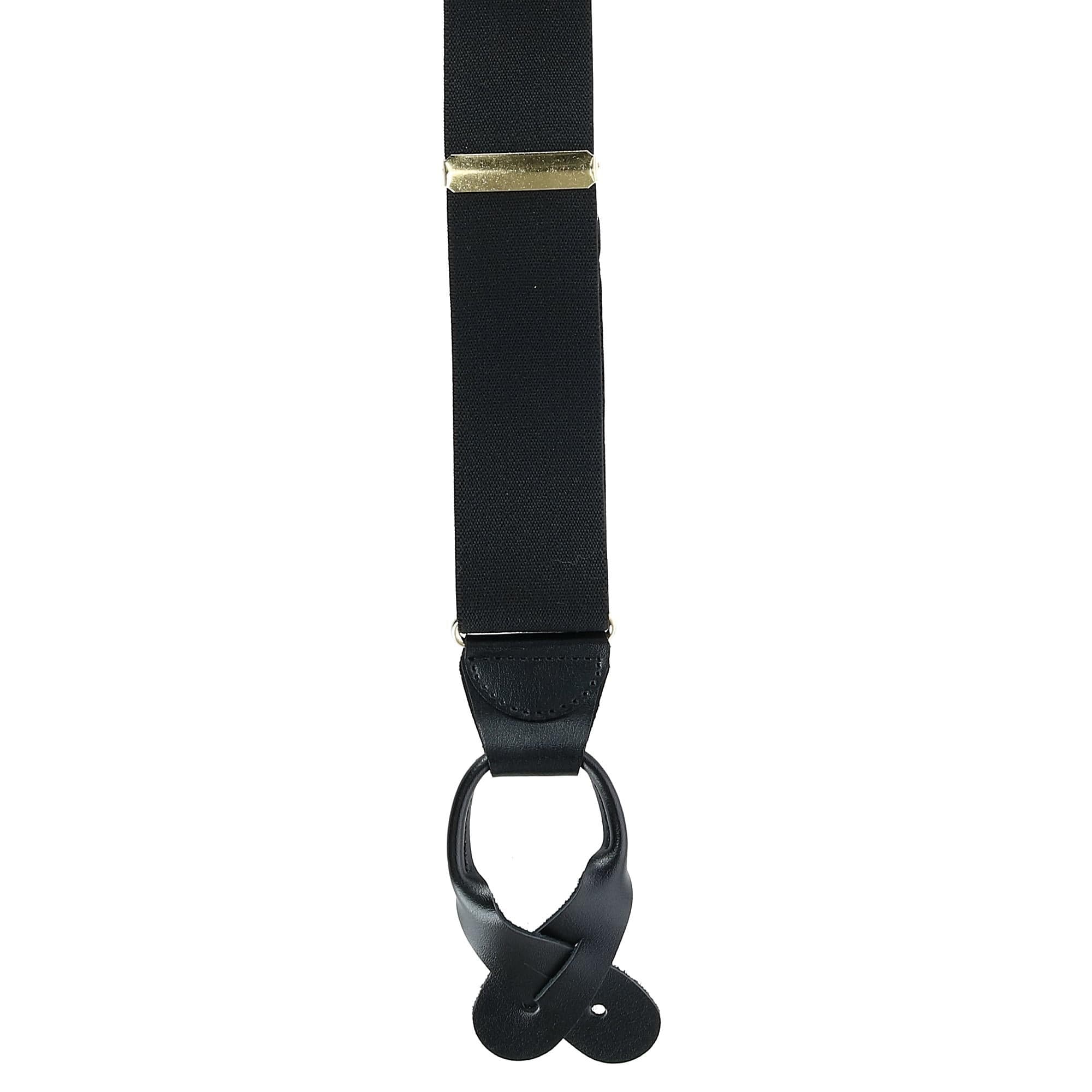 CTM® Men's Big & Tall Elastic Button End Suspenders - Black