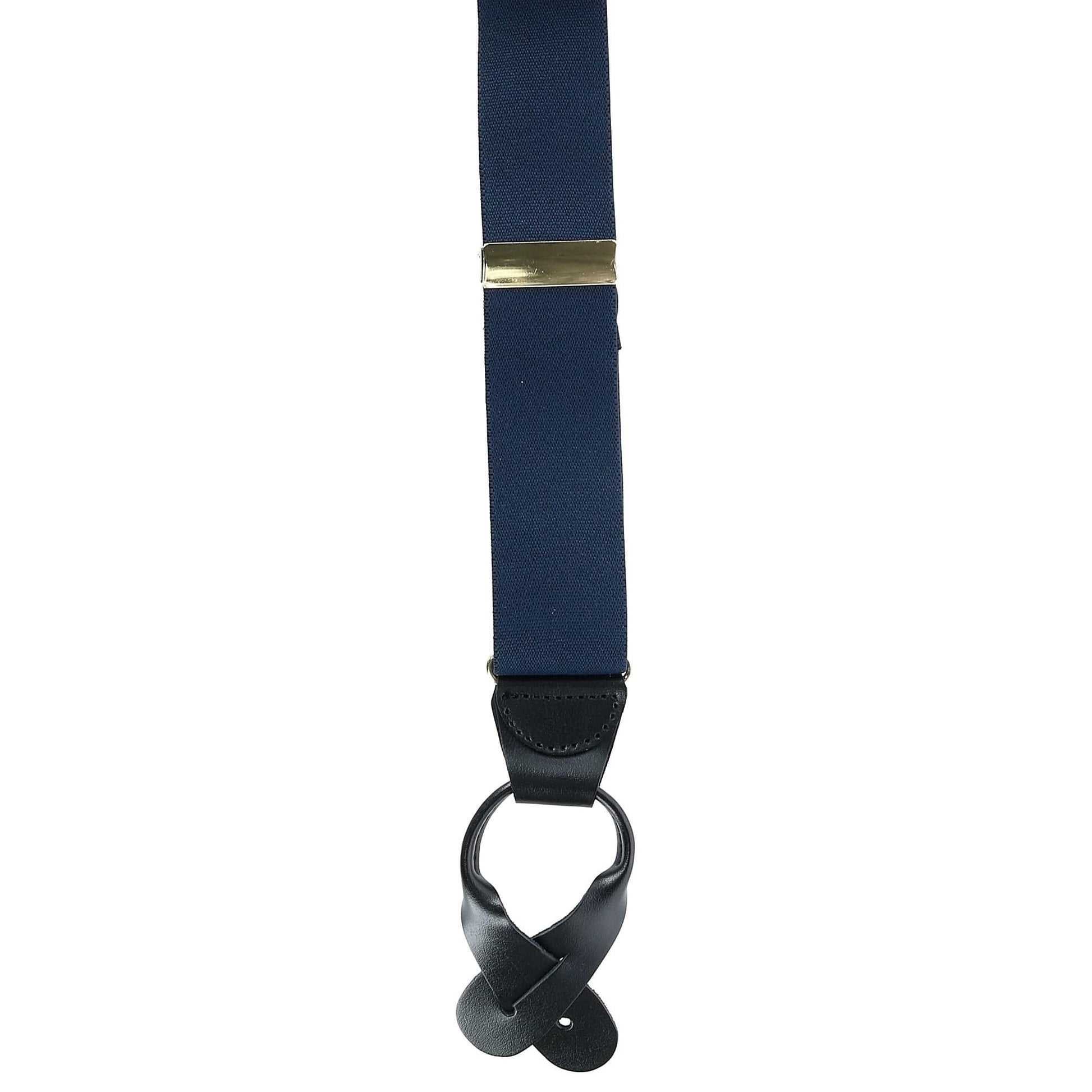 CTM® Men's Big & Tall Elastic Button End Suspenders - Navy