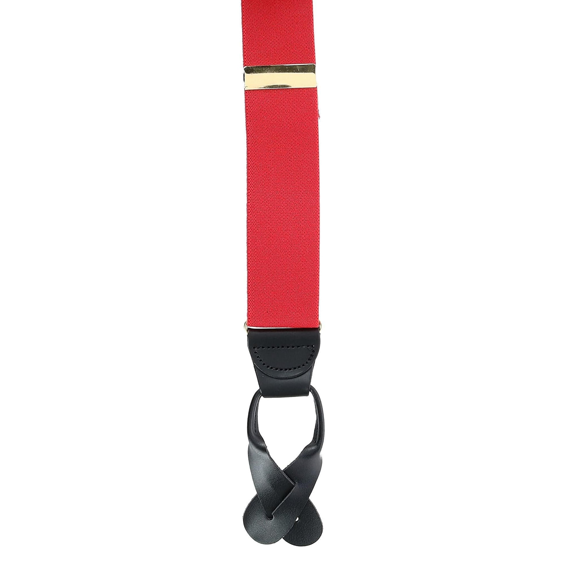 CTM® Men's Big & Tall Elastic Button End Suspenders - Red