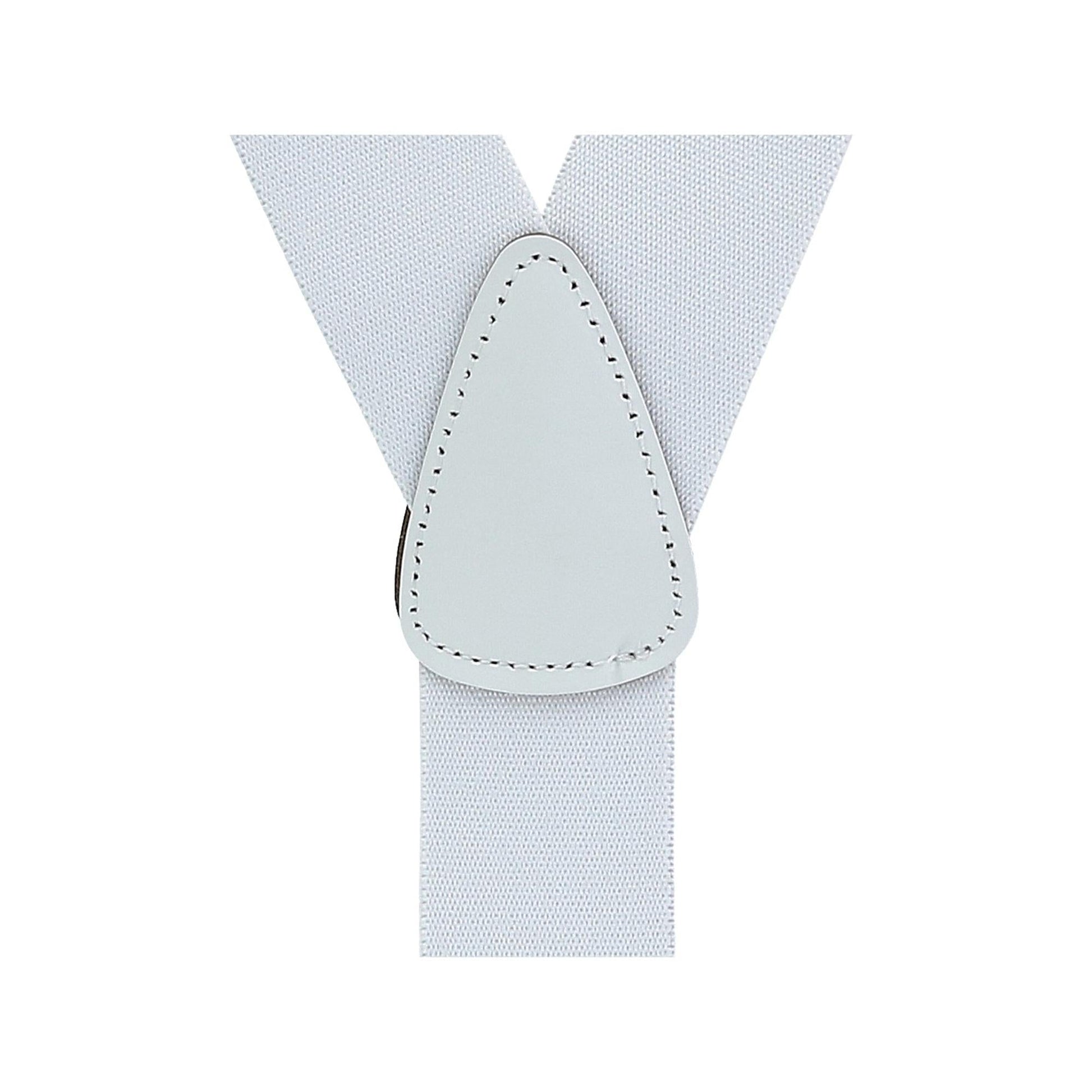 CTM® Men's Big & Tall Elastic Button End Suspenders - White