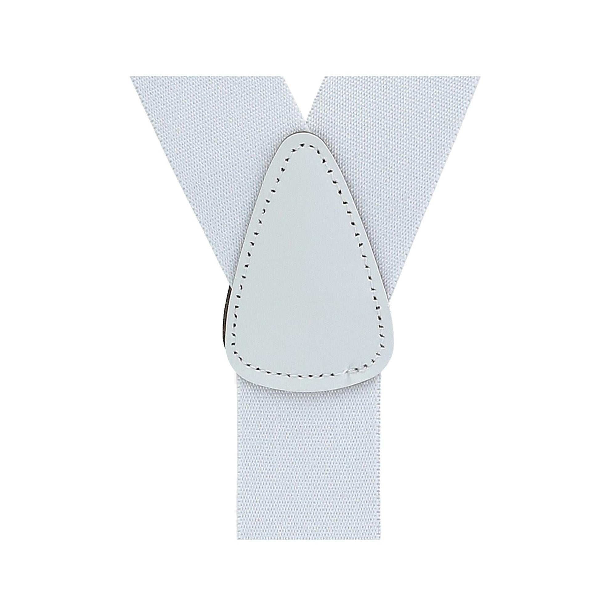 CTM® Men's Big & Tall Elastic Button End Suspenders - White