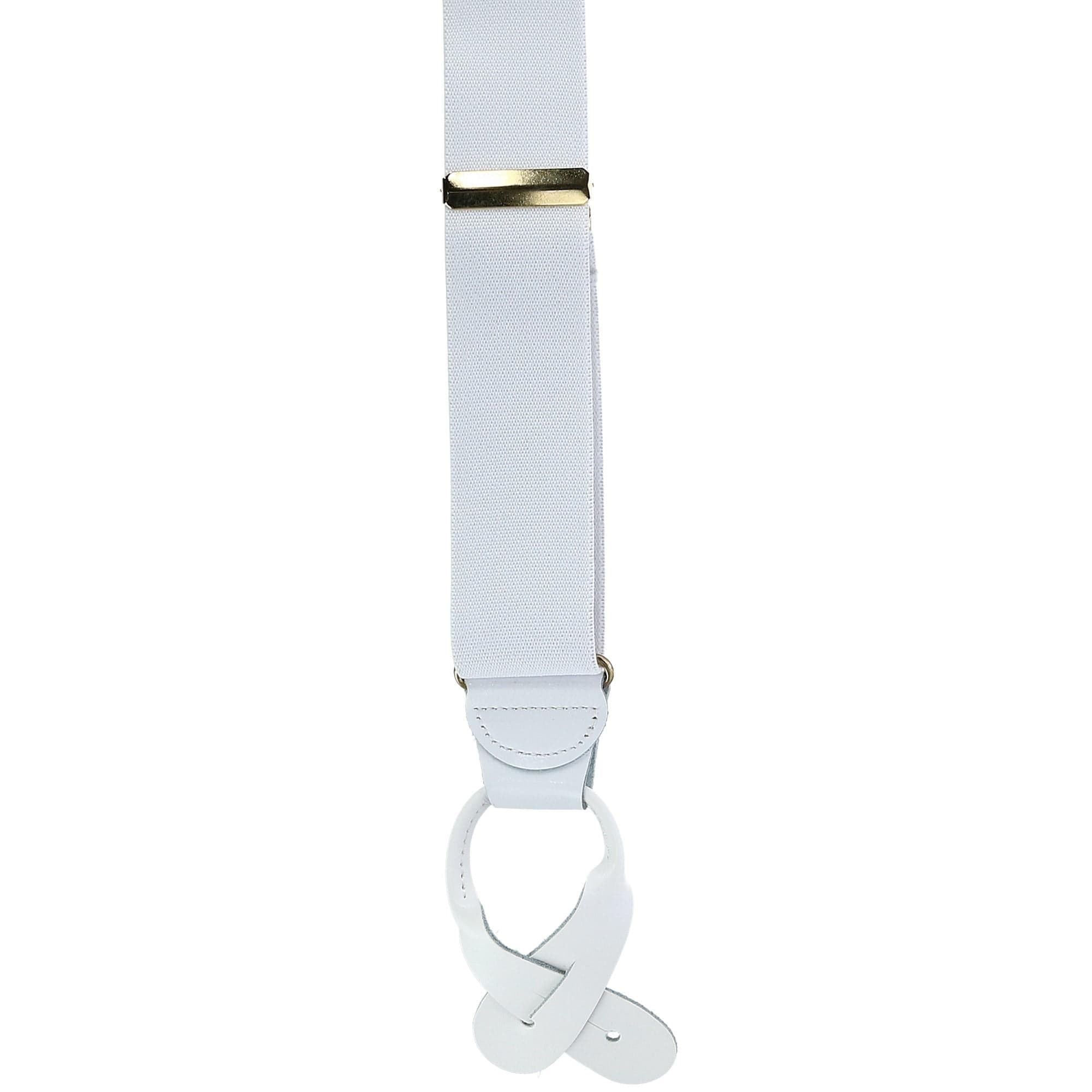 CTM® Men's Big & Tall Elastic Button End Suspenders - White