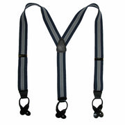 Men's Elastic Button End Stripe Dress Suspenders