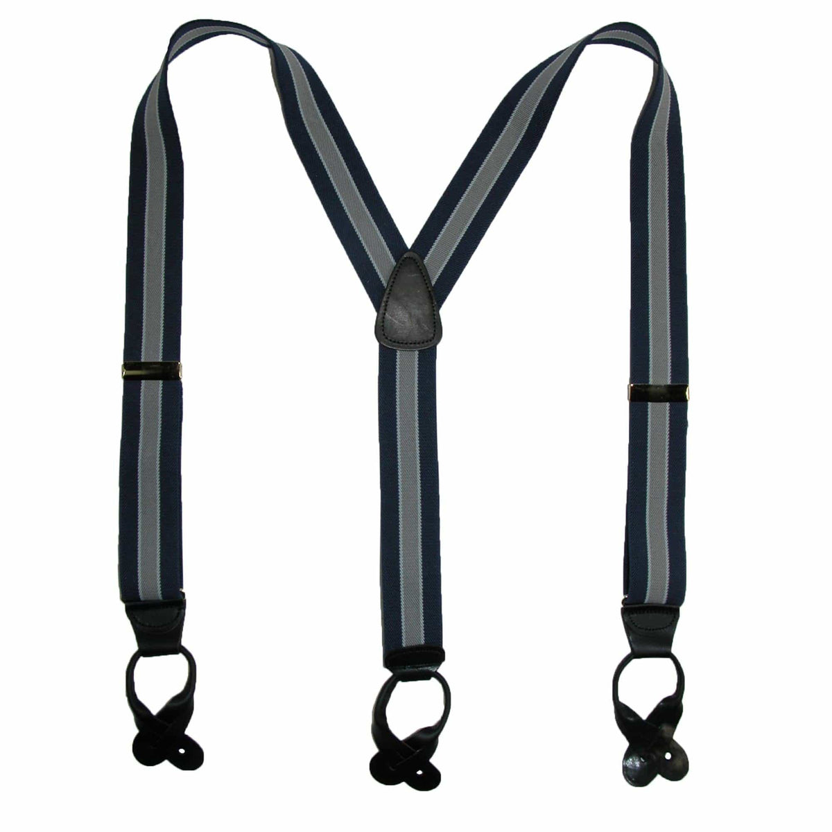 CTM® Men's Elastic Button End Stripe Dress Suspenders - Men's Elastic Button End Stripe Dress Suspenders
