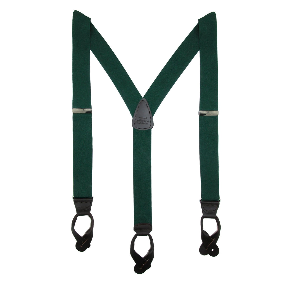 Men's Elastic Button End Dress Suspenders with Silver Hardware by CTM ...