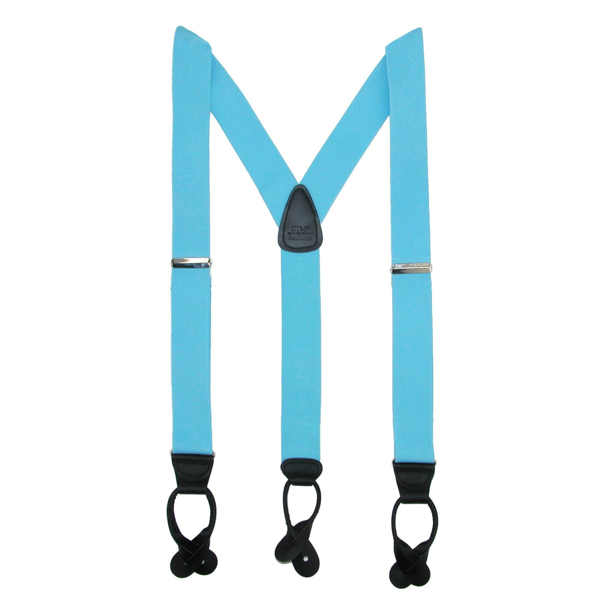 CTM® Men's Elastic Button End Dress Suspenders with Silver Hardware