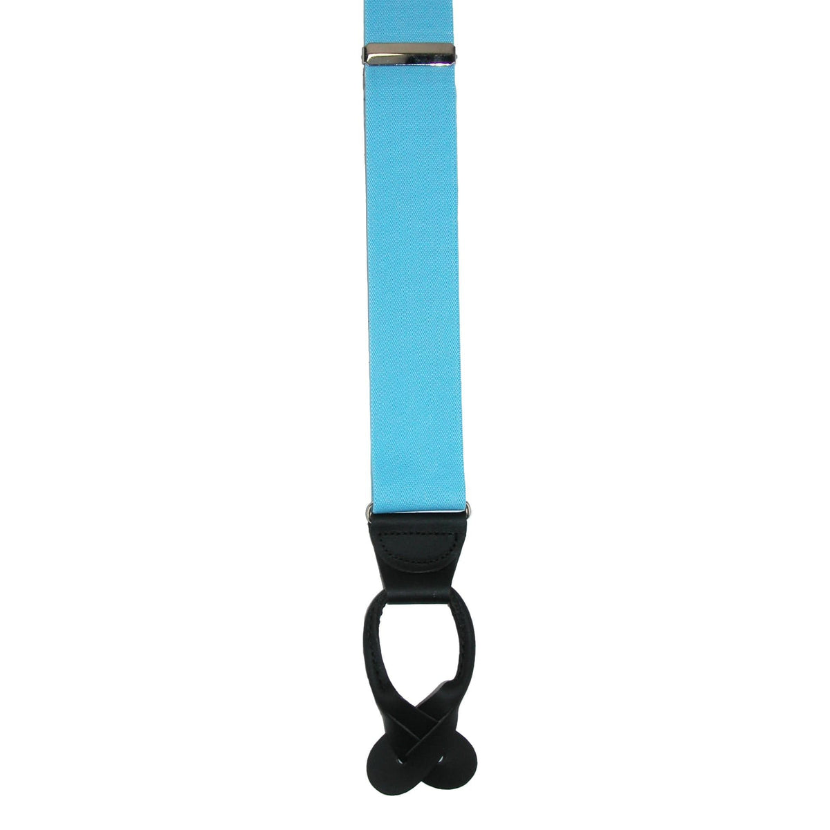 CTM® Men's Elastic Button End Dress Suspenders with Silver Hardware - Light Blue