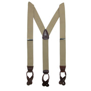 Men's Elastic Button End Dress Suspenders with Silver Hardware
