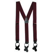 Men's Big & Tall Elastic Button End Dress Suspenders w Silver Hardware