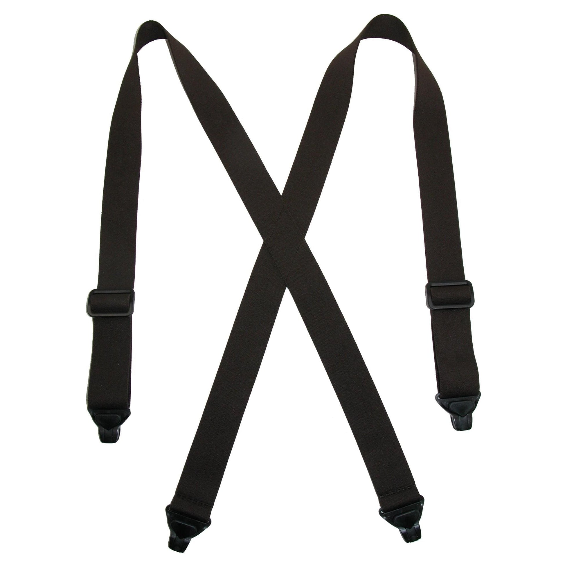 CTM® Men's Elastic Plastic Clip-End TSA Compliant Airport Suspenders - Brown