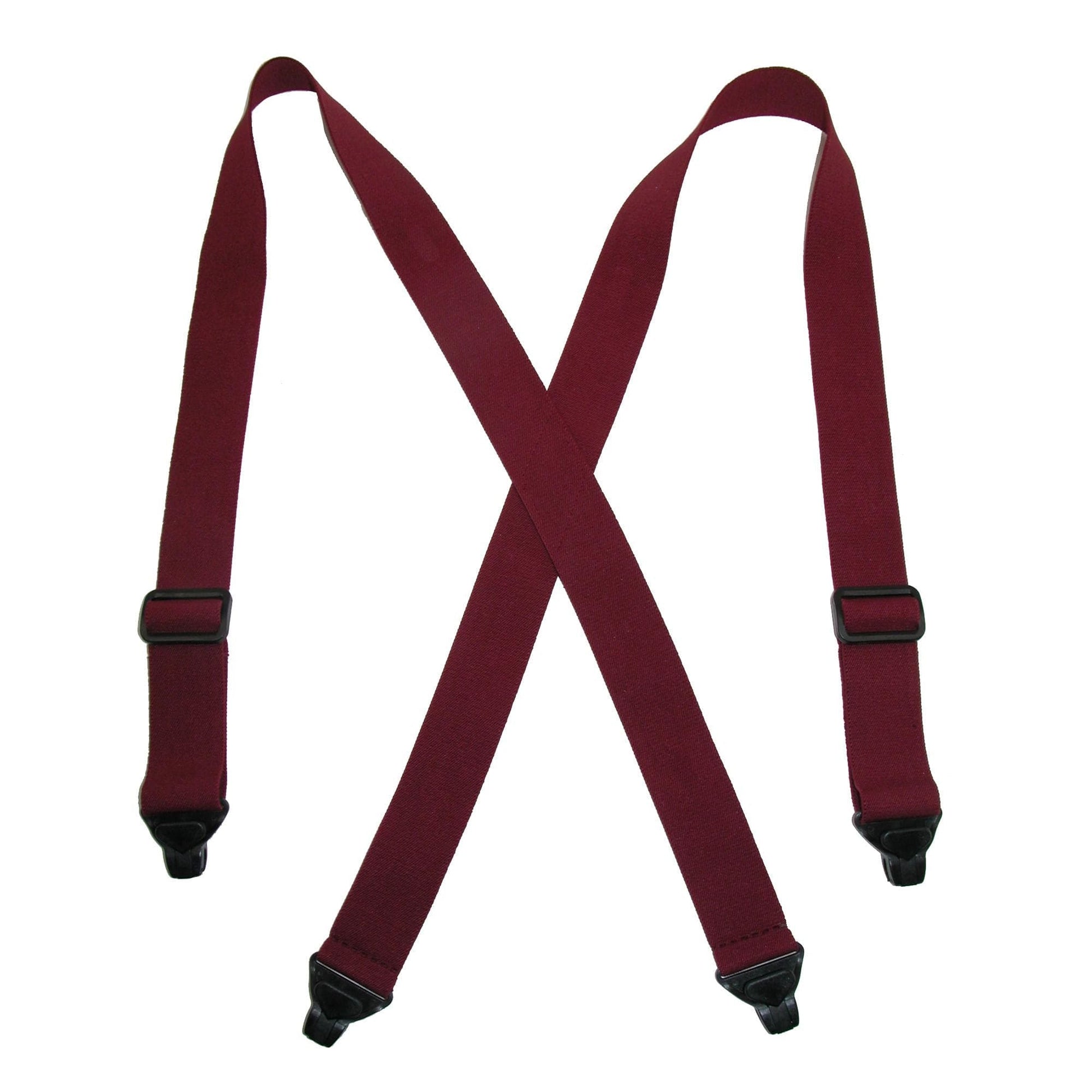 CTM® Men's Elastic Plastic Clip-End TSA Compliant Airport Suspenders - Burgundy