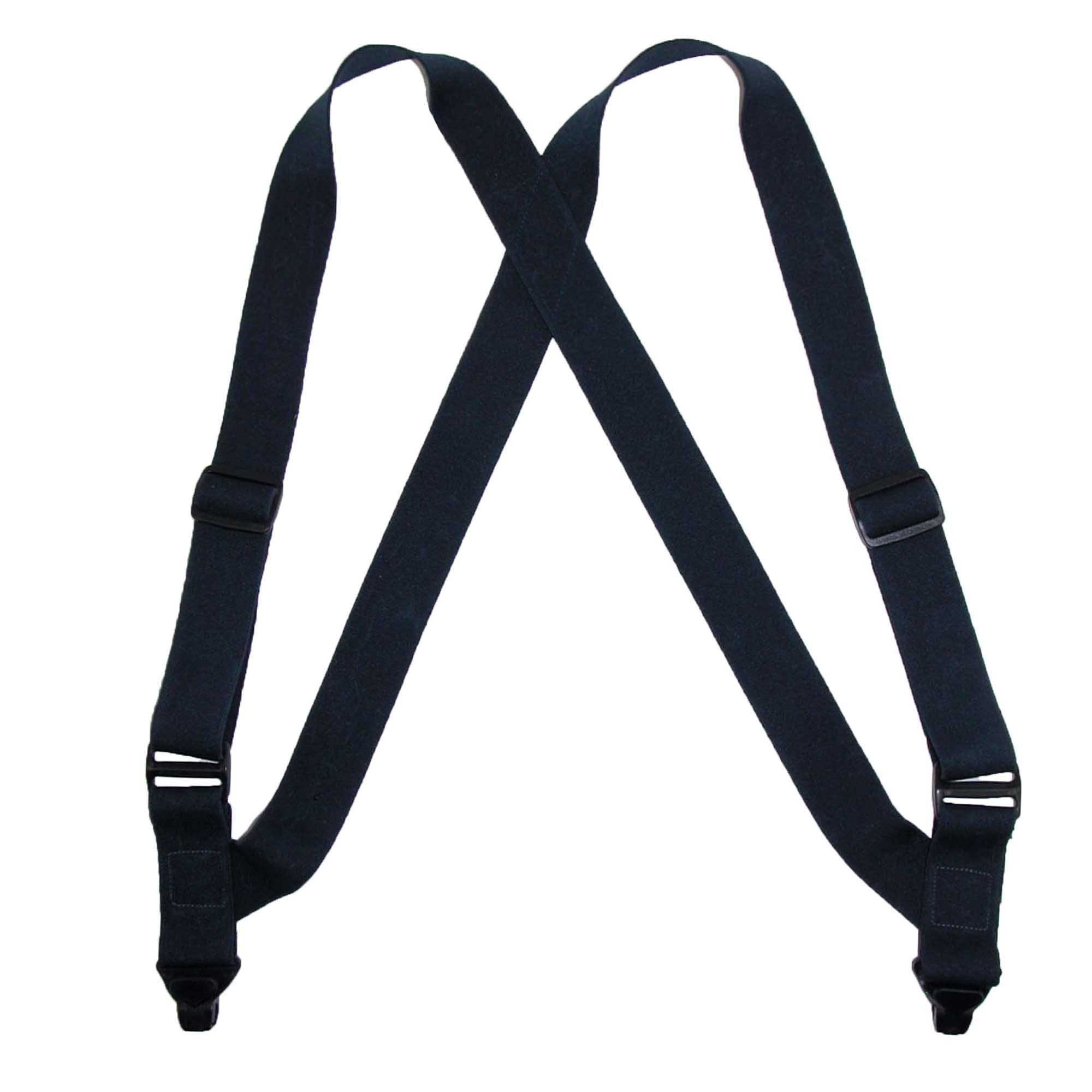 CTM® Men's Elastic Side Plastic Clip TSA Compliant Airport Suspenders - Black