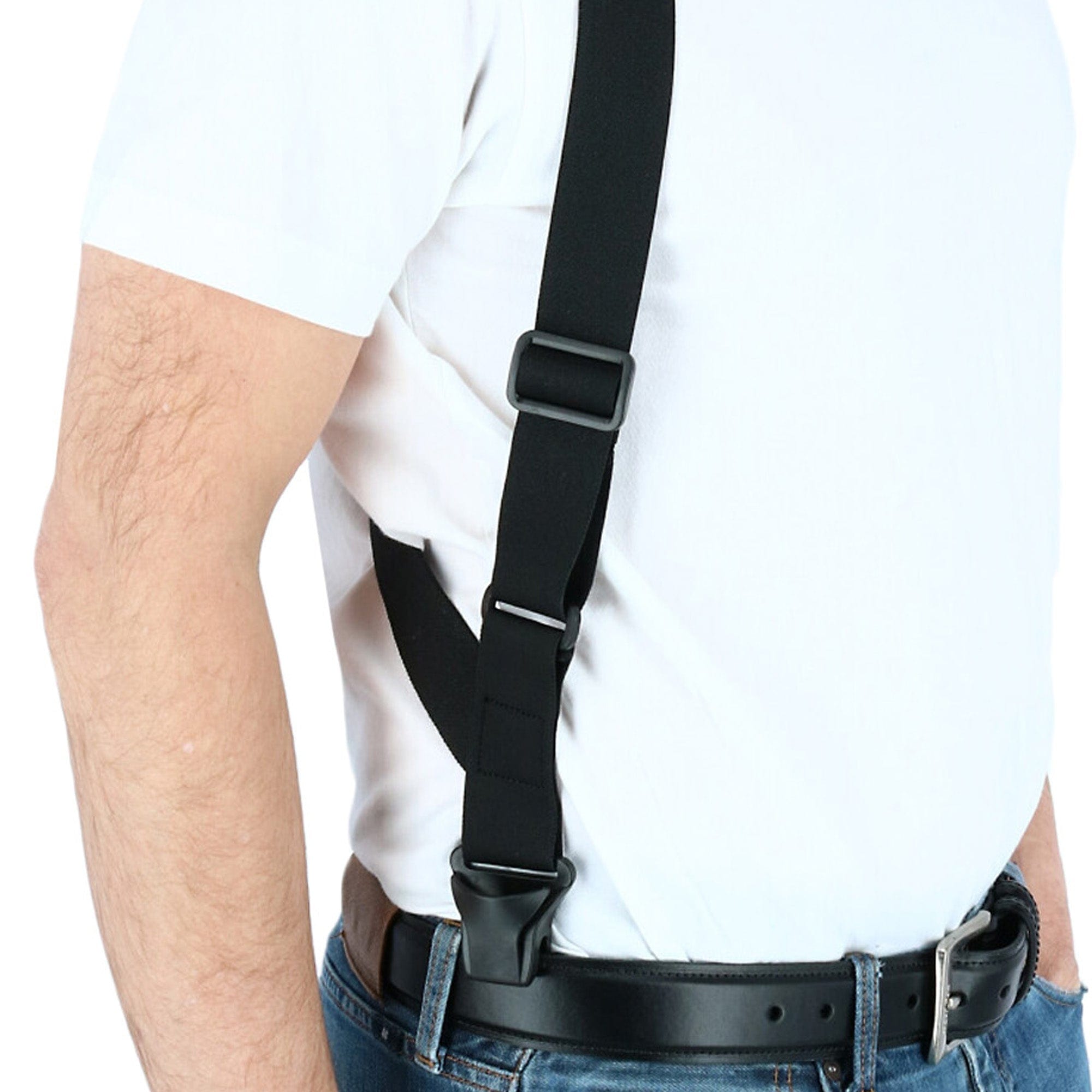 CTM® Men's Elastic Side Plastic Clip TSA Compliant Airport Suspenders - Black