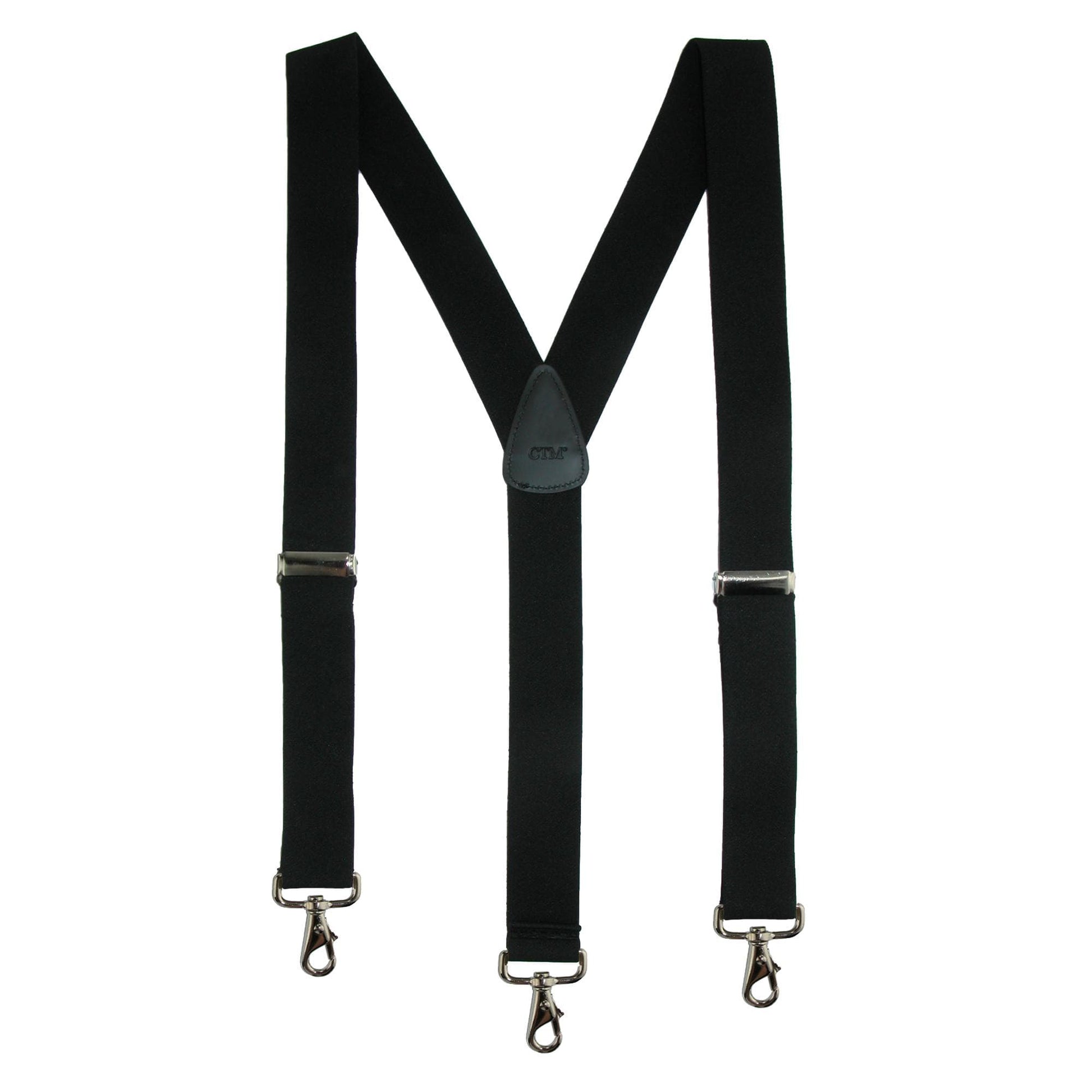 CTM® Men's Big & Tall Elastic Solid Y-Back Suspender with Swivel Hook Ends