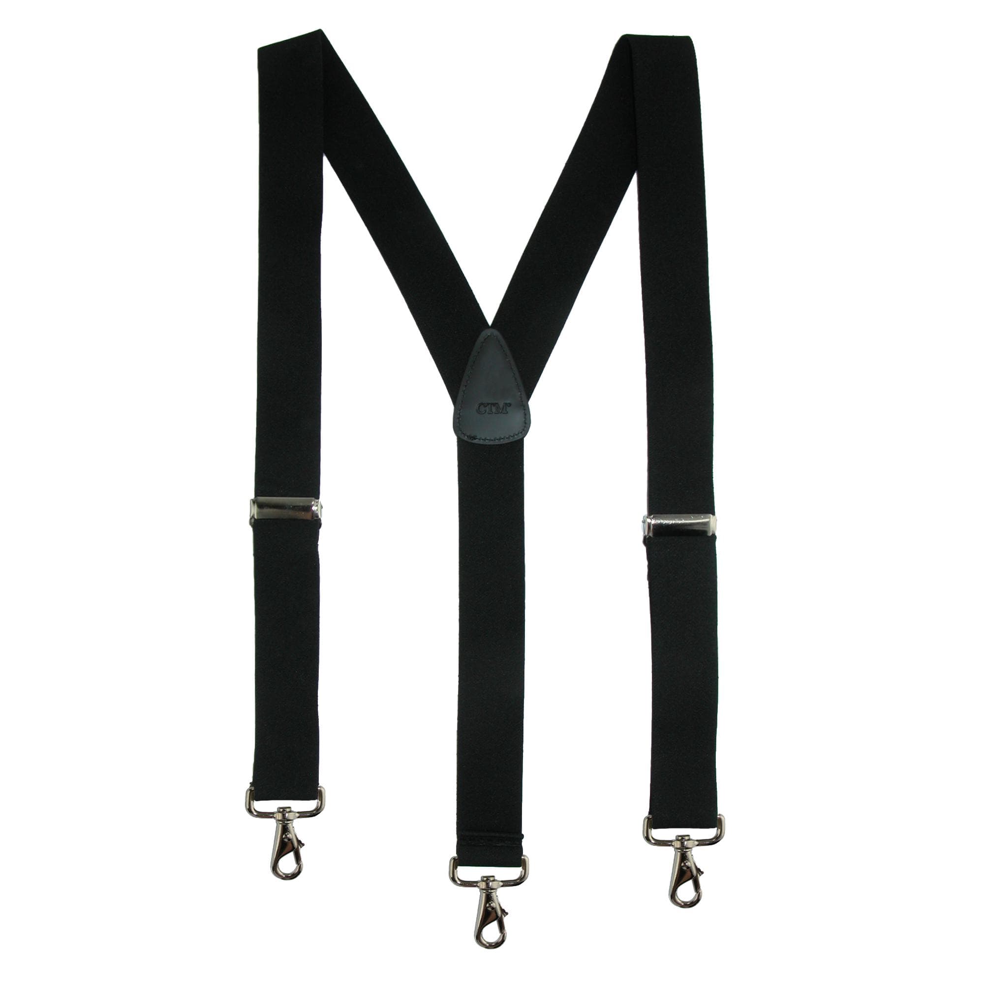 CTM® Men's Big & Tall Elastic Solid Y-Back Suspender with Swivel Hook Ends