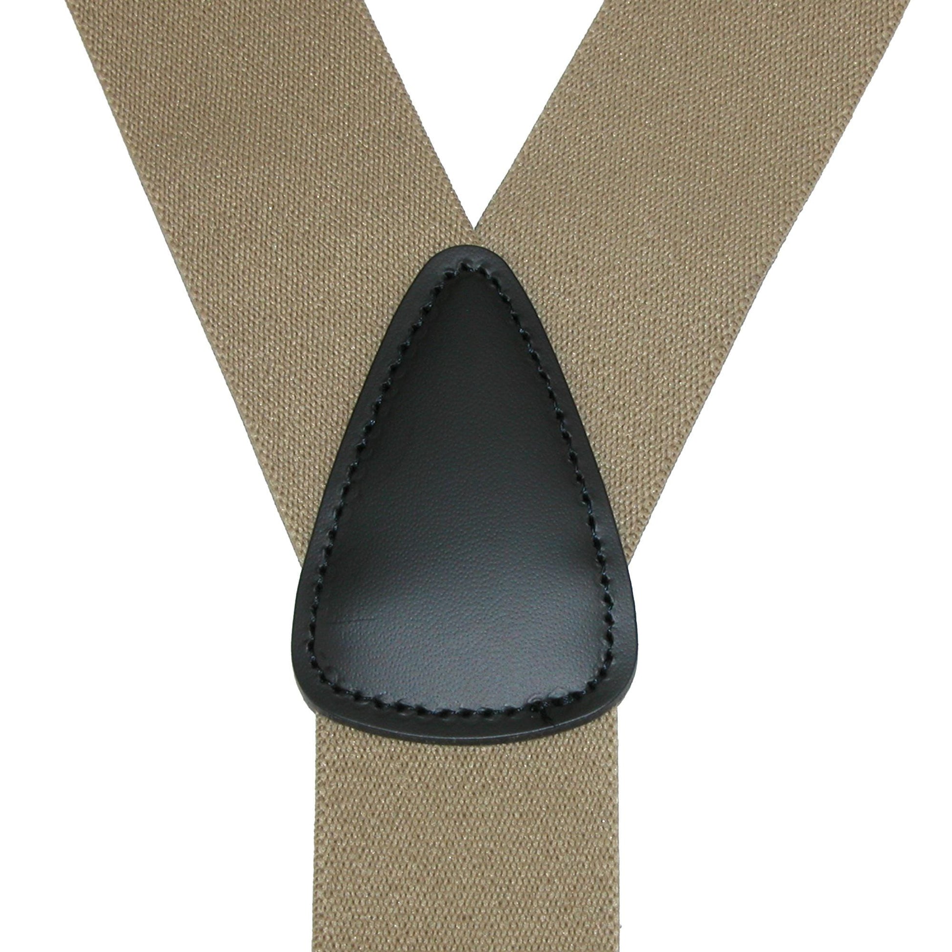 CTM® Men's Big & Tall Elastic Solid Y-Back Suspender with Swivel Hook Ends - Khaki