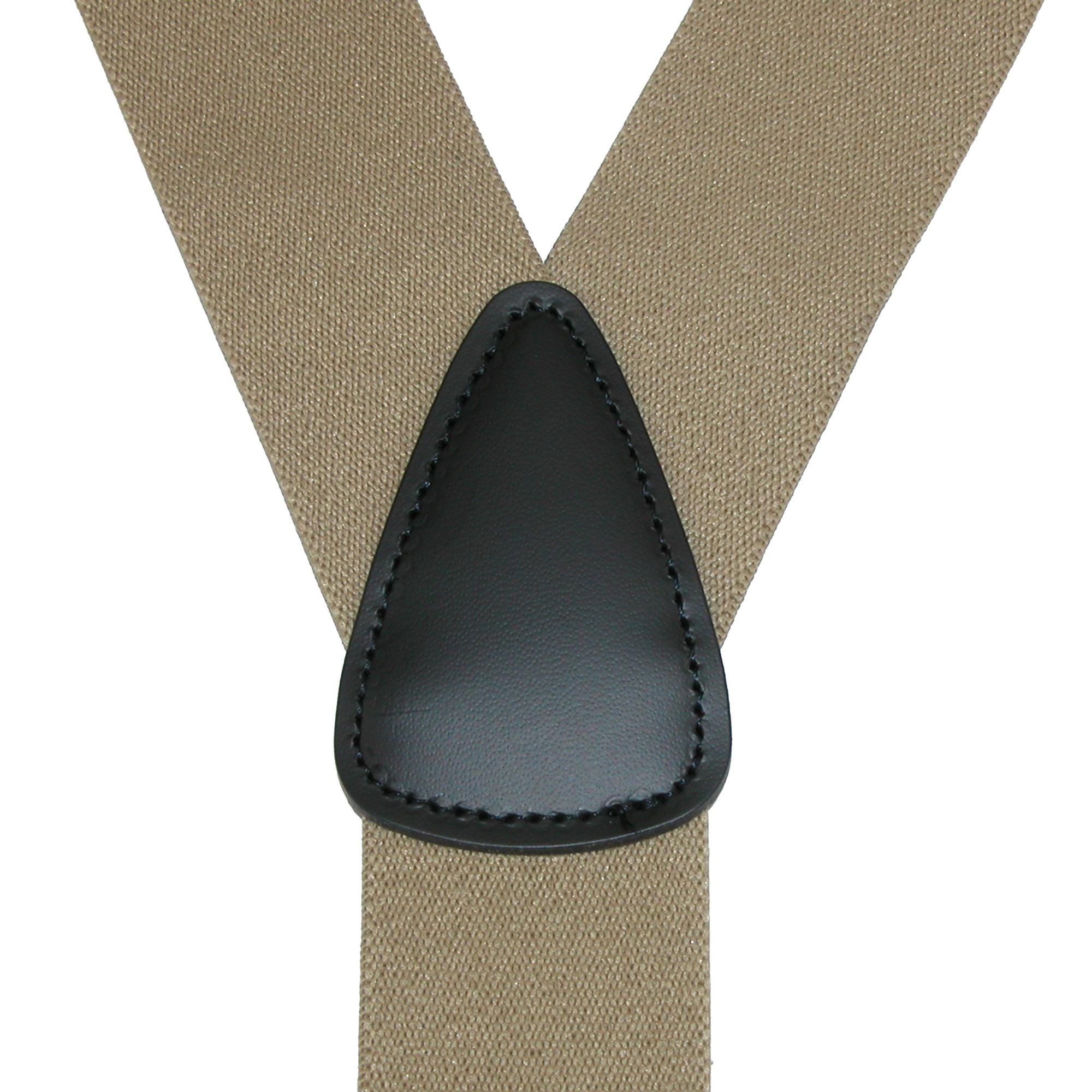 CTM® Men's Big & Tall Elastic Solid Y-Back Suspender with Swivel Hook Ends - Khaki