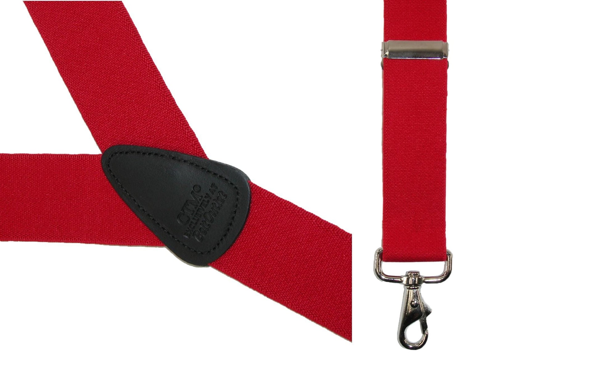 CTM® Men's Big & Tall Elastic Solid Y-Back Suspender with Swivel Hook Ends - Red