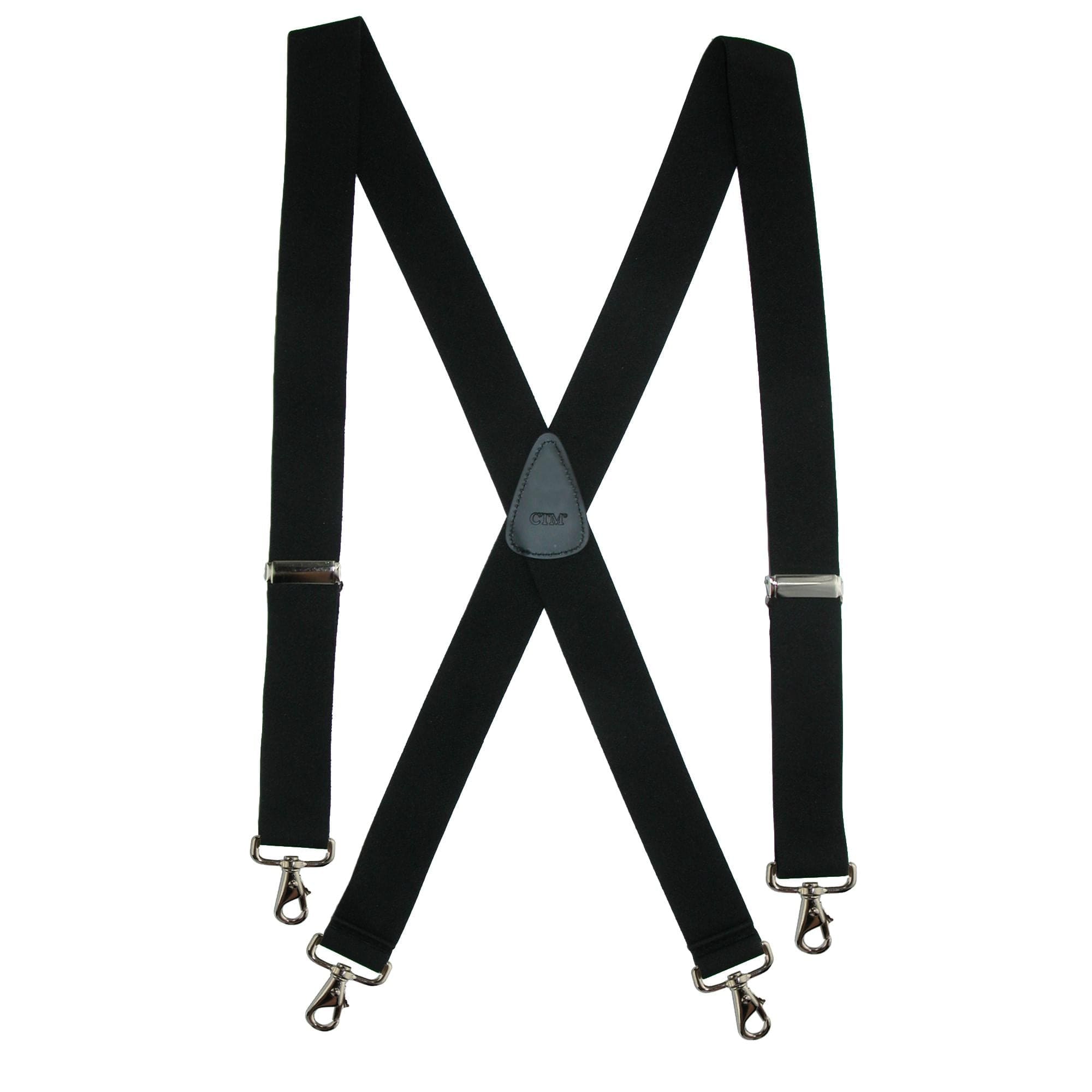 CTM® Men's Elastic Solid Color X-Back Suspender with Swivel Hook Ends