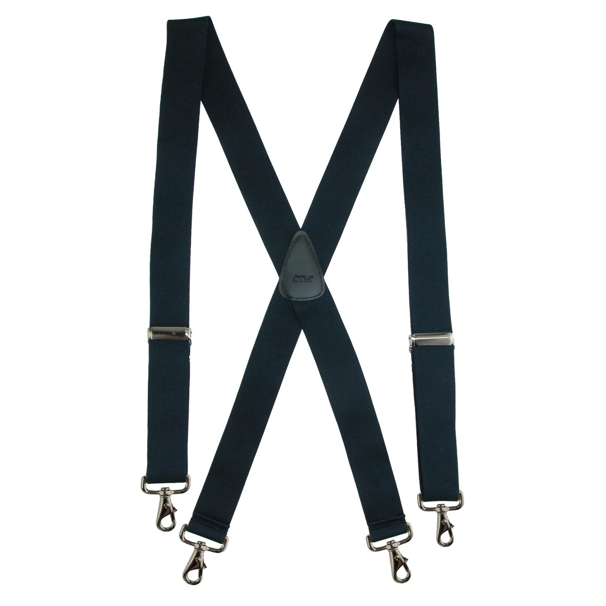 CTM® Men's Elastic Solid Color X-Back Suspender with Swivel Hook Ends