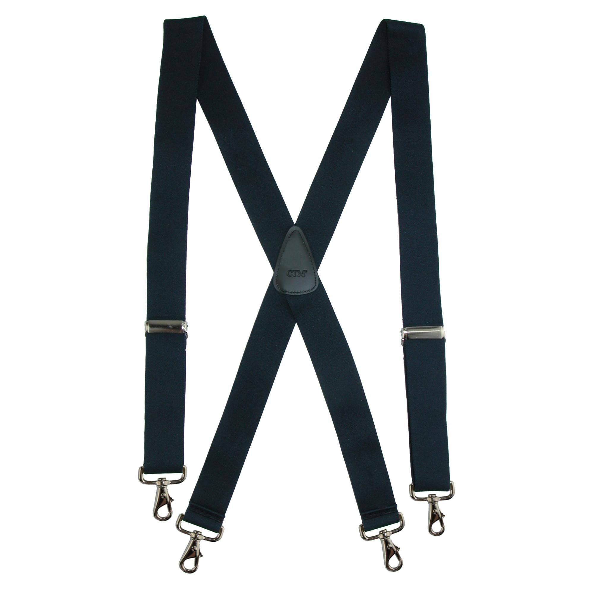 CTM® Men's Elastic Solid Color X-Back Suspender with Swivel Hook Ends
