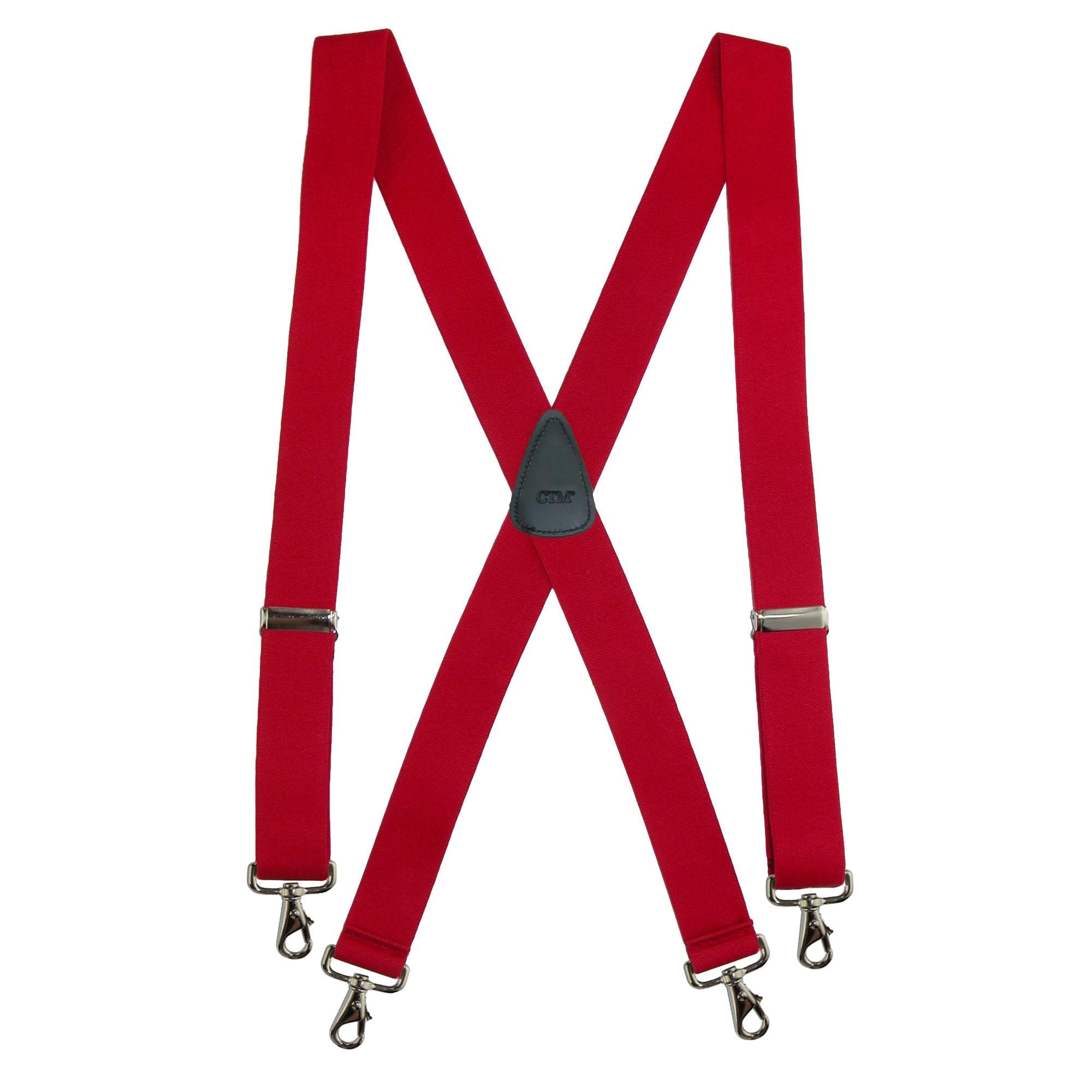 CTM® Men's Elastic Solid Color X-Back Suspender with Swivel Hook Ends