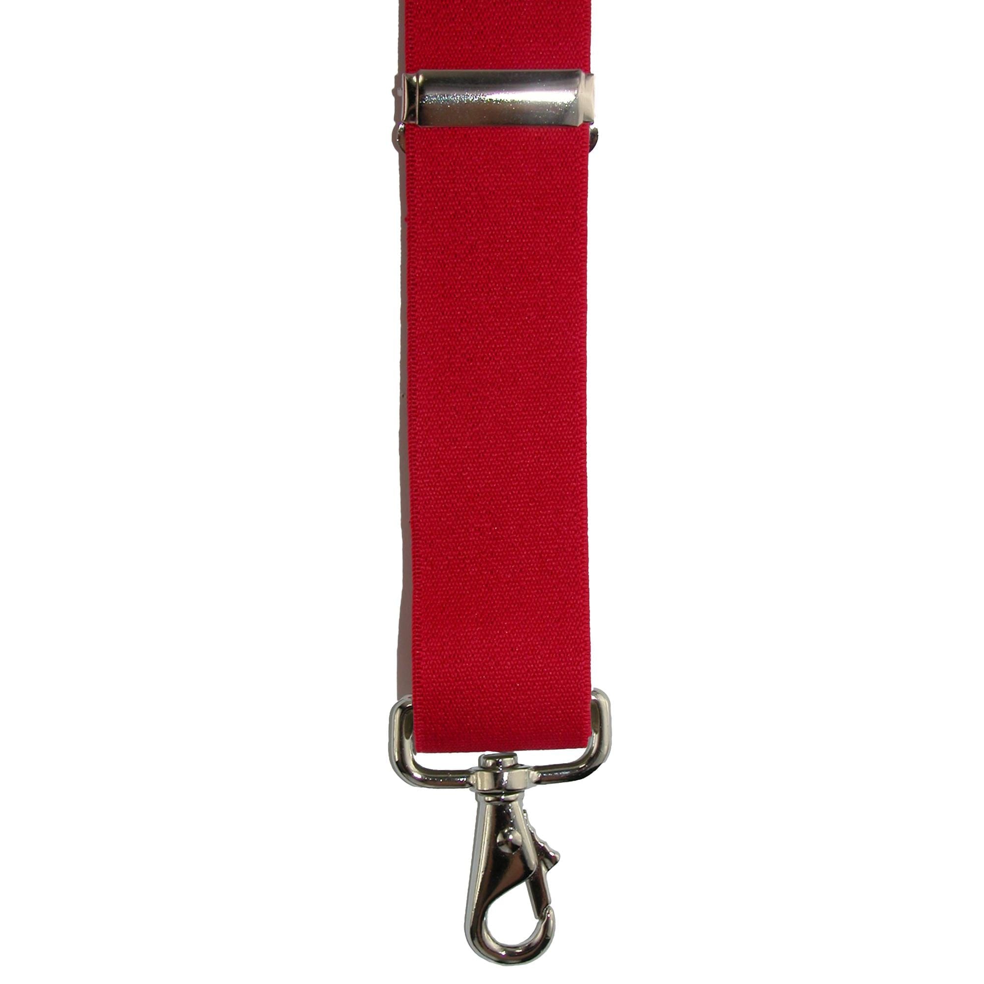 CTM® Men's Elastic Solid Color X-Back Suspender with Swivel Hook Ends - Red