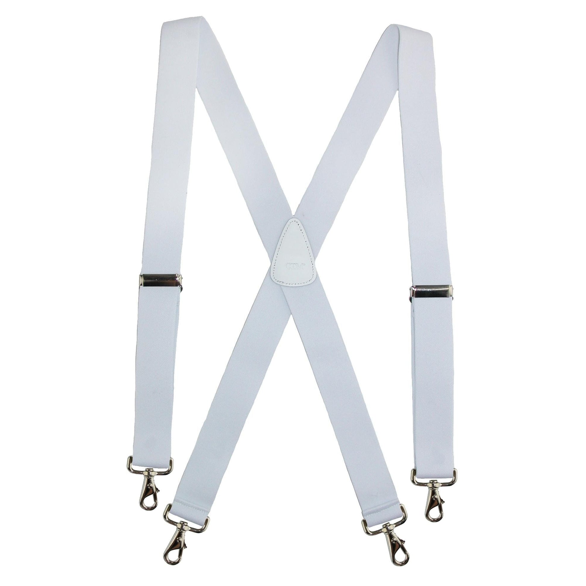 CTM® Men's Elastic Solid Color X-Back Suspender with Swivel Hook Ends