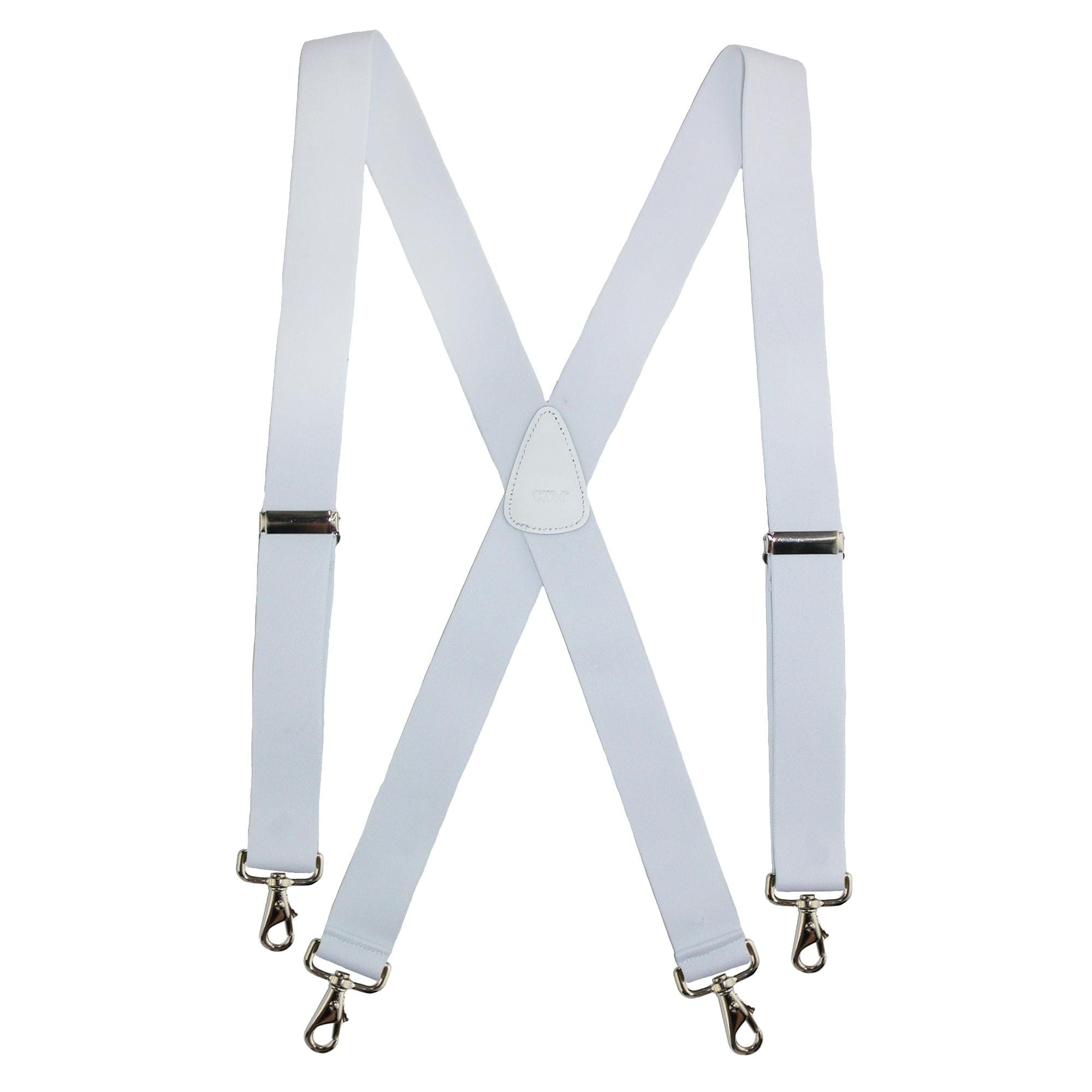 CTM® Men's Elastic Solid Color X-Back Suspender with Swivel Hook Ends
