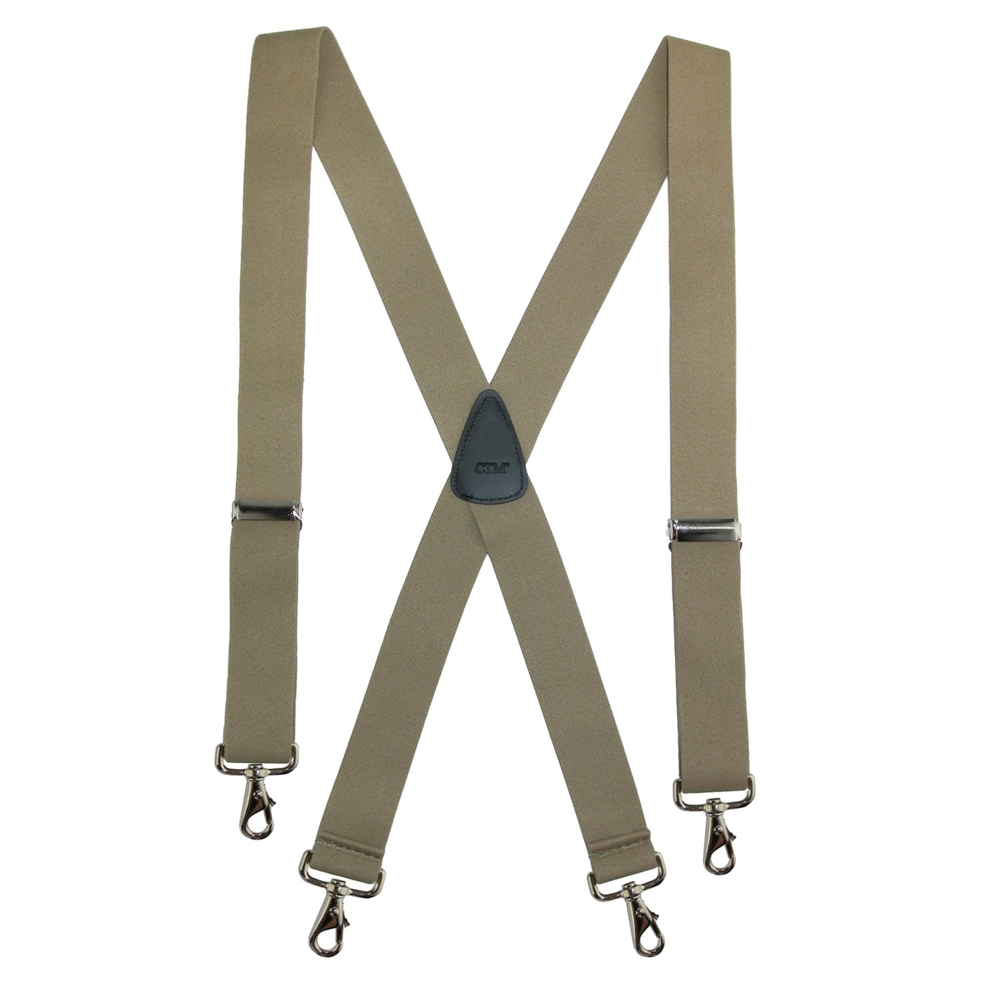 CTM® Men's Elastic Solid Color X-Back Suspender with Swivel Hook Ends - Men's Elastic Solid Color X-Back Suspender with Swivel Hook Ends