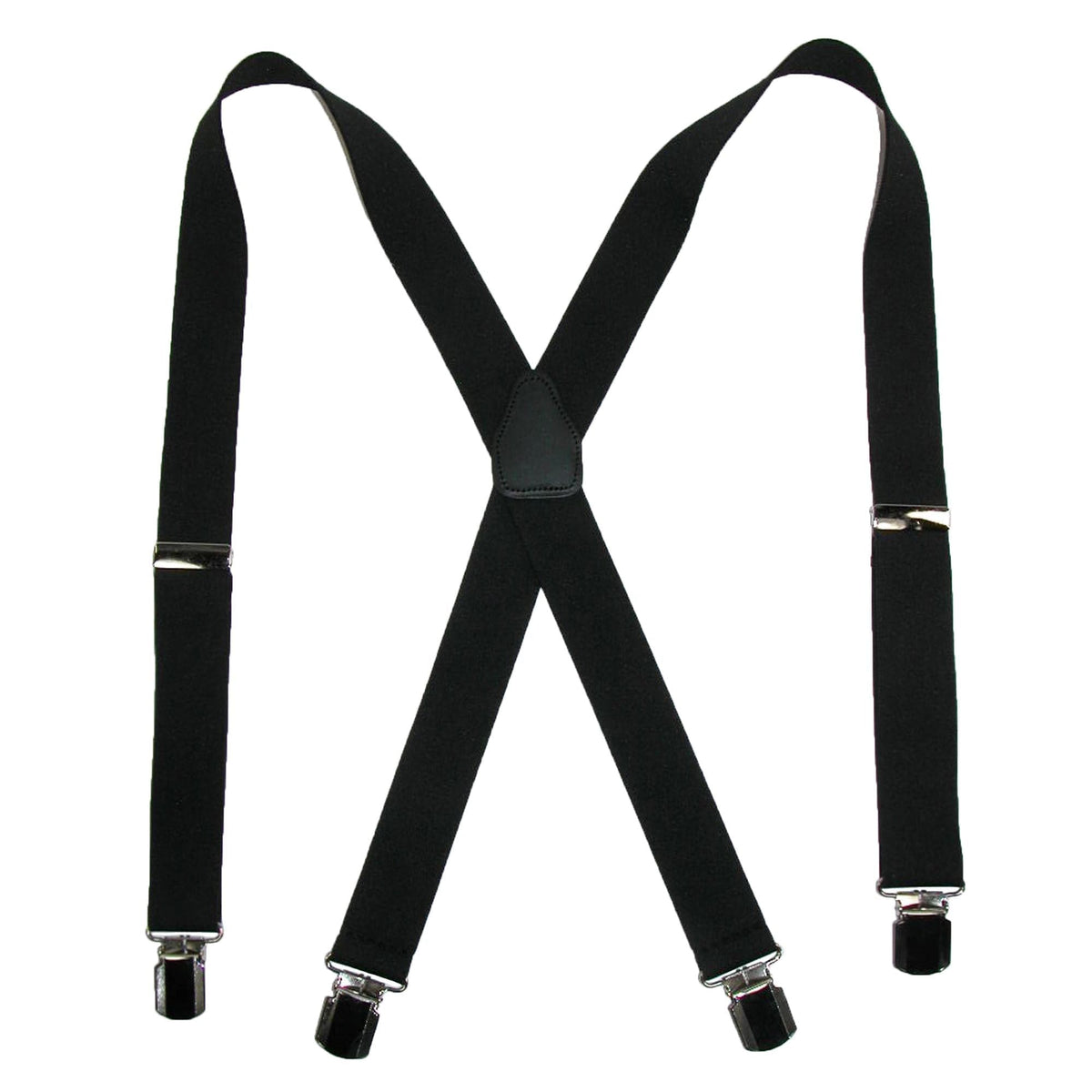CTM® Men's Elastic with Anti Slip Pin Clip 1 1/2 Inch Solid Suspenders - Men's Elastic with Anti Slip Pin Clip 1 1/2 Inch Solid Suspenders