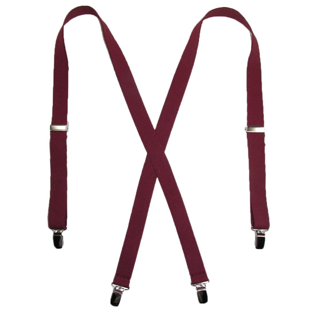 CTM® Women's Elastic Clip-End 1 Inch Basic Suspenders - Burgundy