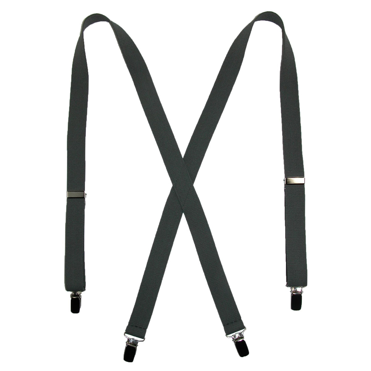 CTM® Women's Elastic Clip-End 1 Inch Basic Suspenders - Charcoal Grey