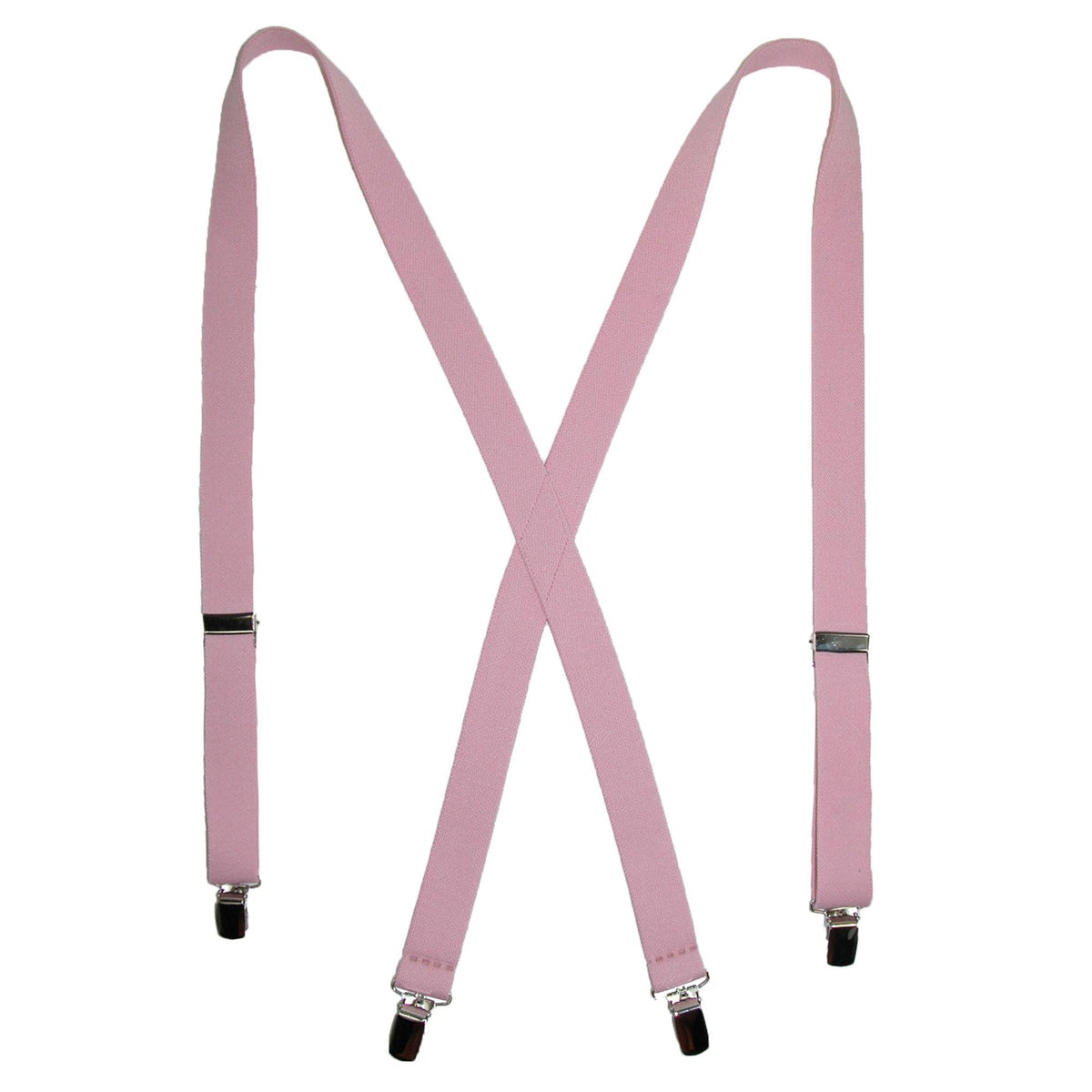 CTM® Women's Elastic Clip-End 1 Inch Basic Suspenders - Light Pink