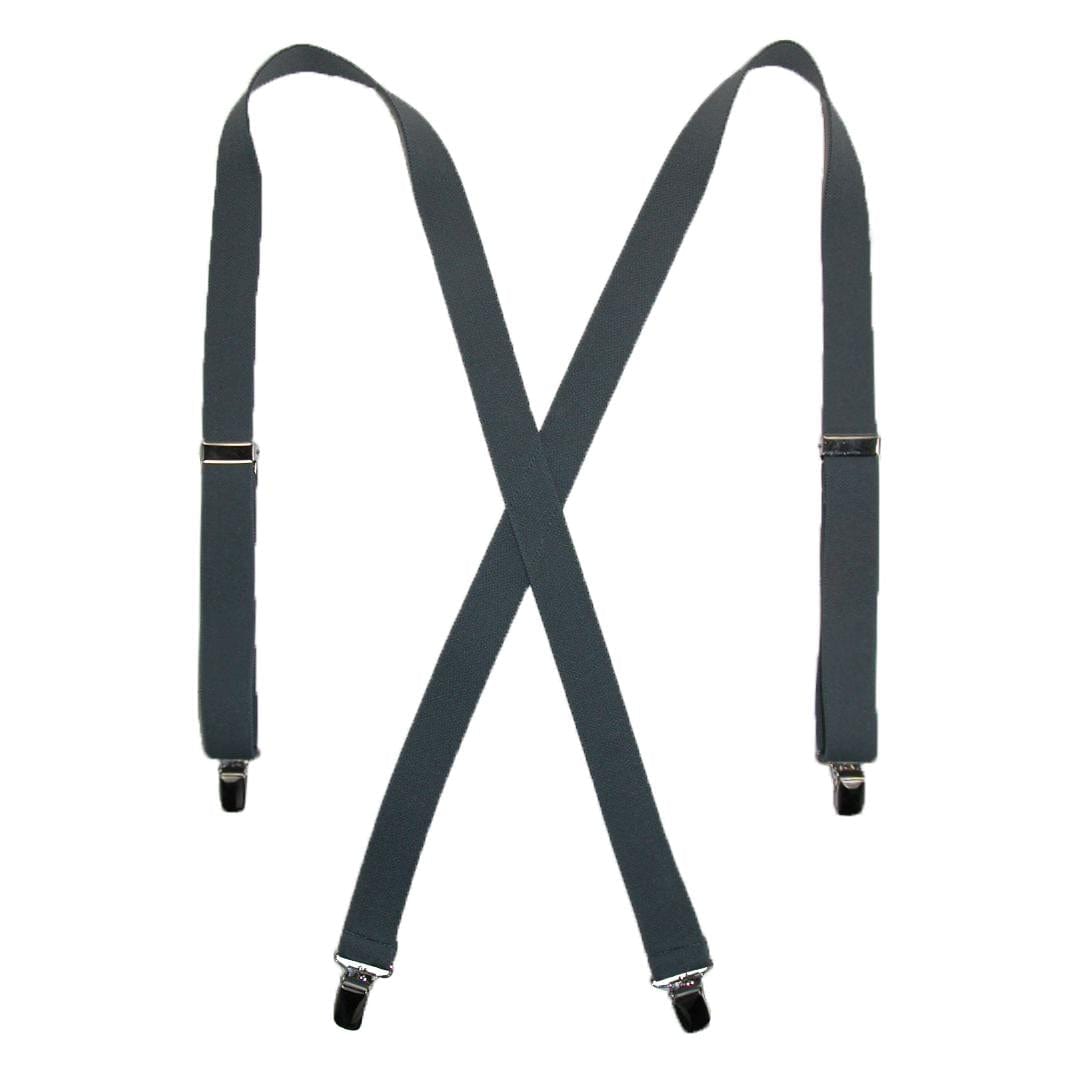 CTM® Women's Elastic Clip-End 1 Inch Basic Suspenders - Medium Grey
