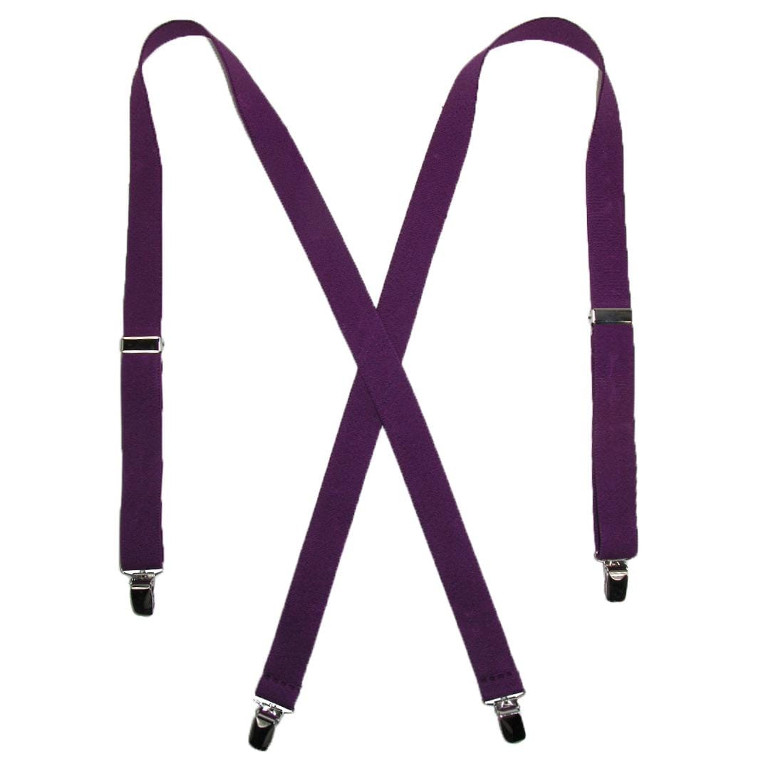CTM® Women's Elastic Clip-End 1 Inch Basic Suspenders - Purple