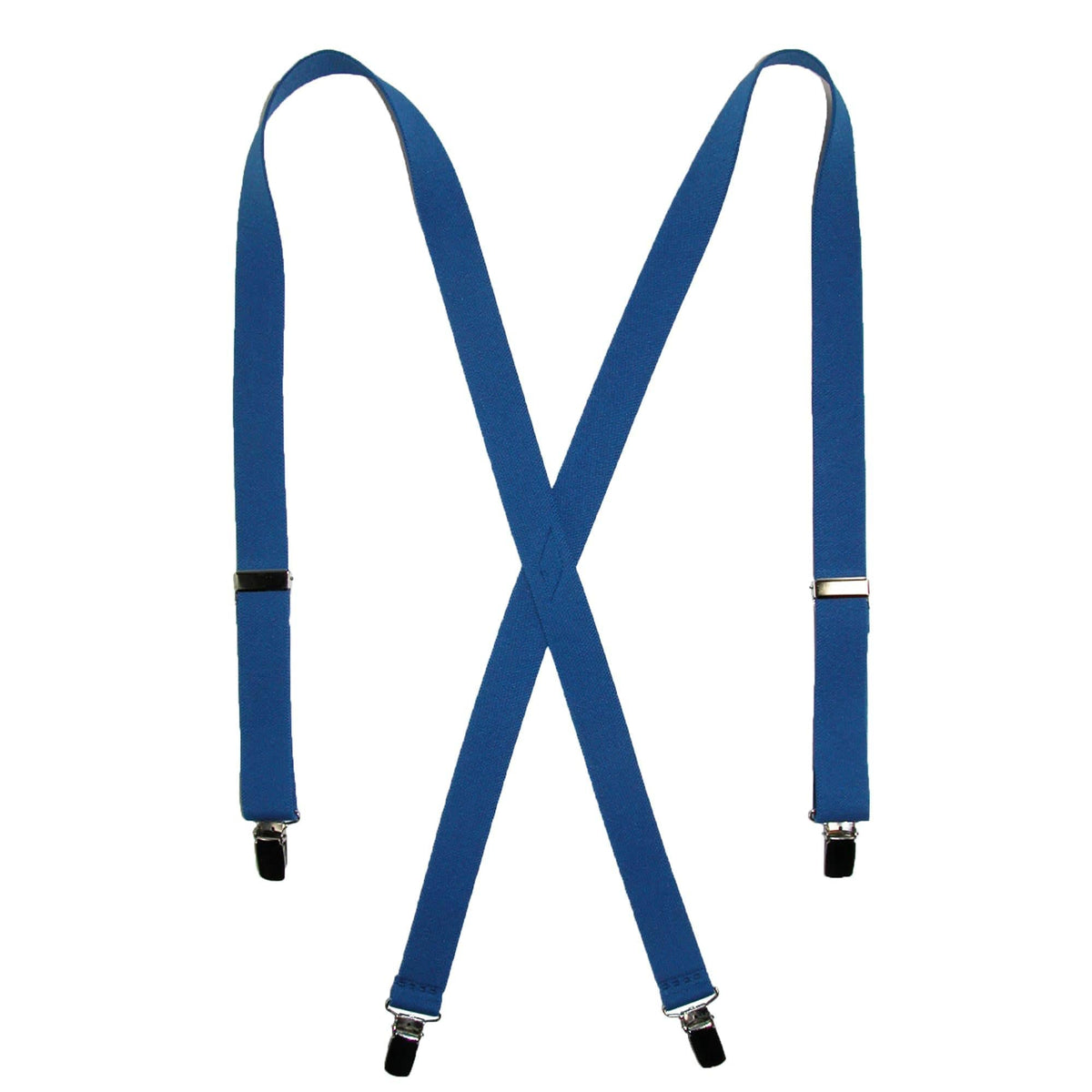 CTM® Women's Elastic Clip-End 1 Inch Basic Suspenders - Royal Blue